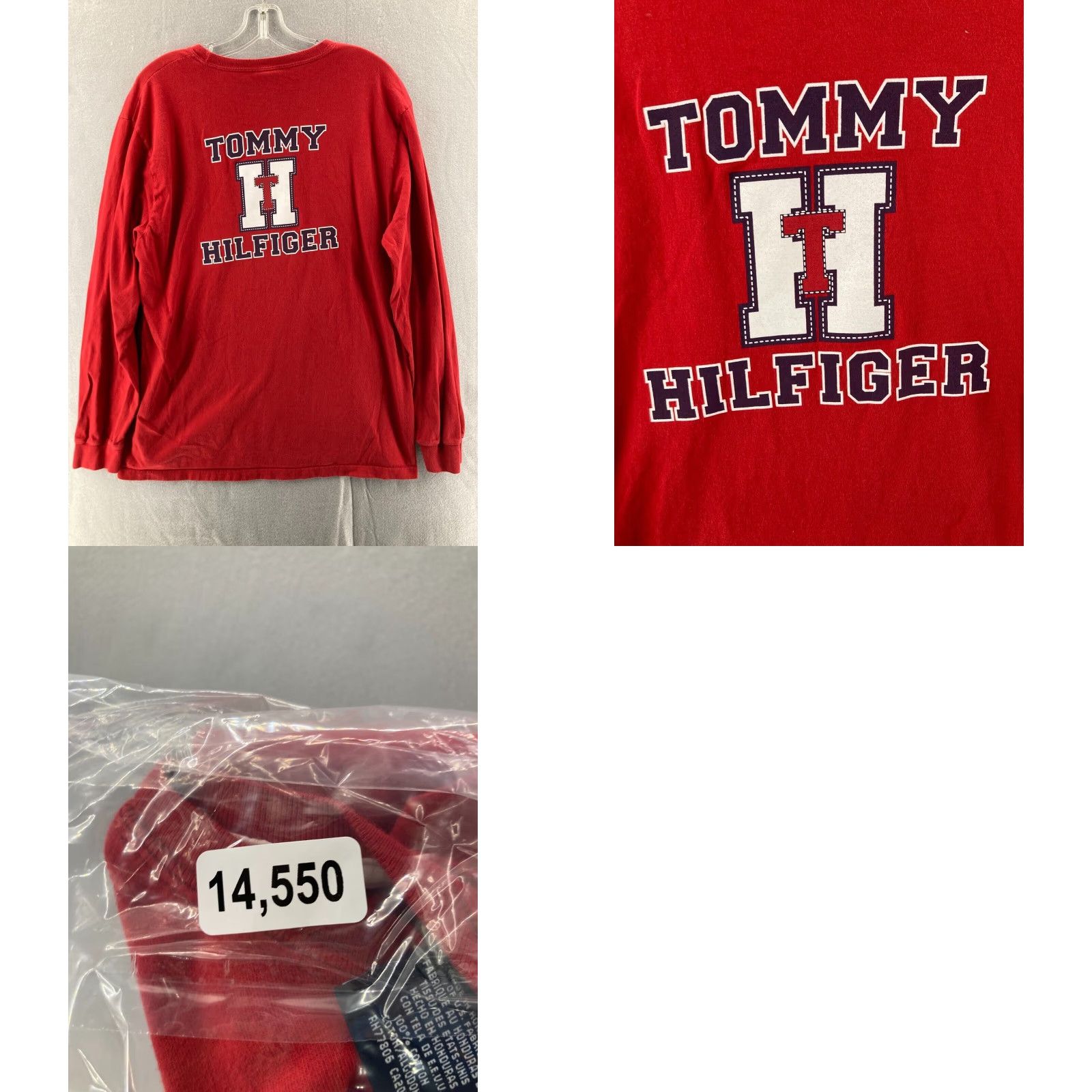 Tommy Hilfiger VINTAGE Tommy Hilfiger Shirt Mens Large Long Sleeve Polo Red 100% Cotton Logo Knit Polo Shirt Tommy Hilfiger Tommy Jeans Rugby Mens L Size US L / EU 52-54 / 3 - 8 Thumbnail