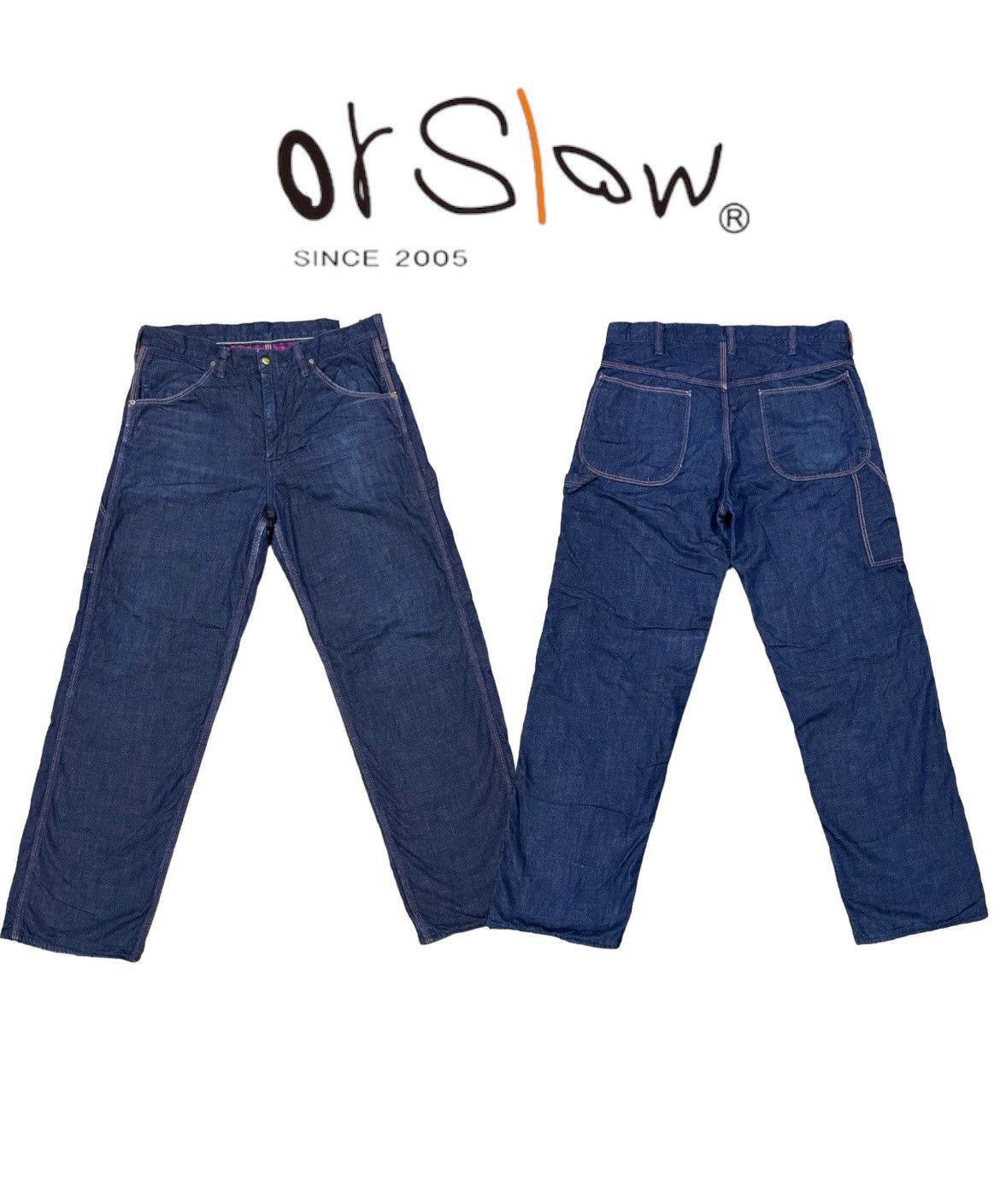 Japanese Brand Orslow Carpenter Blanket Lining Pants Size US 34 / EU 50 - 2 Thumbnail