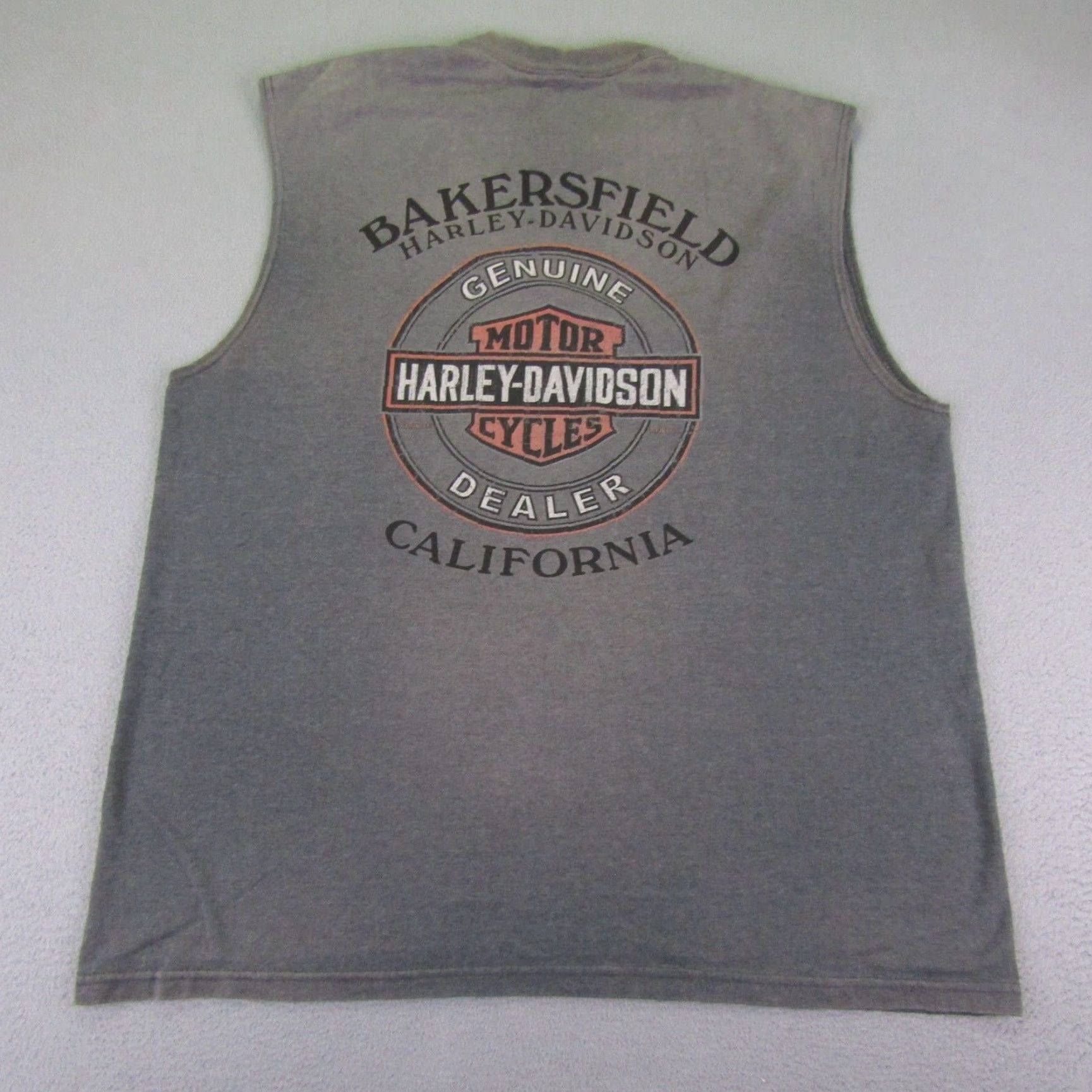 Harley Davidson VINTAGE Harley-Davidson Shirt Mens Large Gray Tank Top Motorcycles Eagle Bakersfield Size US L / EU 52-54 / 3 - 5 Thumbnail