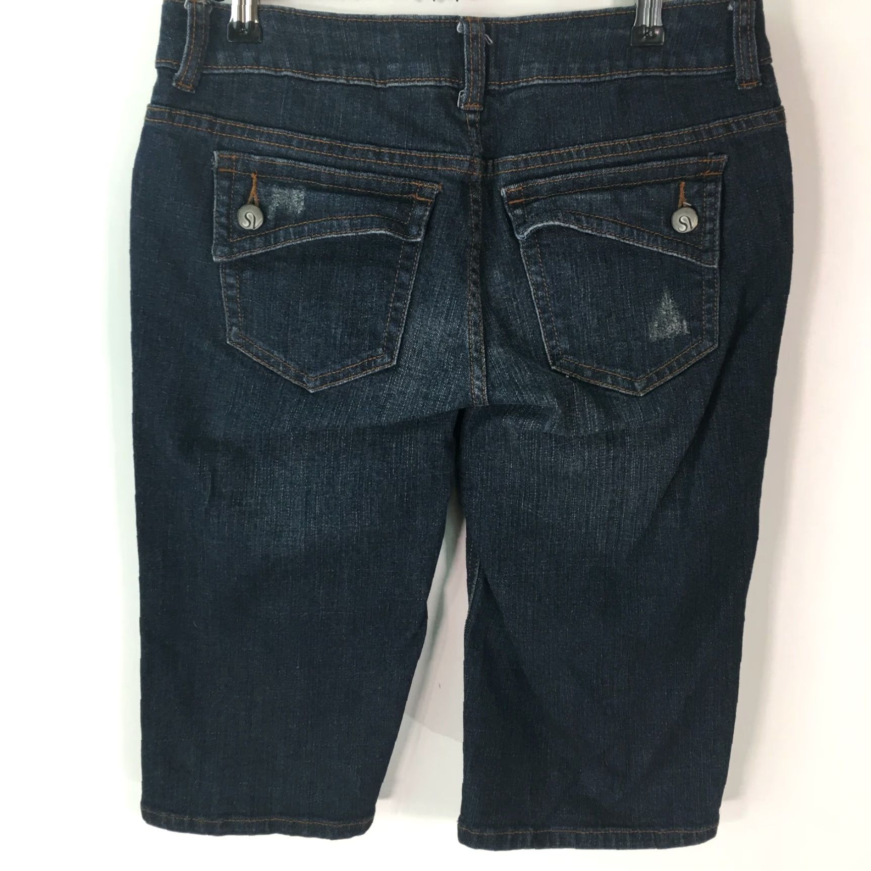 Vintage Simply Vera Vera Wang Women's Capri Jeans Size 4 Blue Denim Mid Rise Regular Fit Size 27" / US 4 / IT 40 - 2 Thumbnail