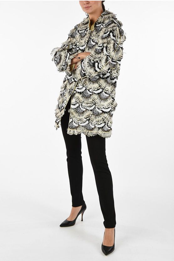 Dsquared2 og1mm0624 Sequined Feathers Coat in Multicolor Size S / US 4 / IT 40 - 4 Thumbnail