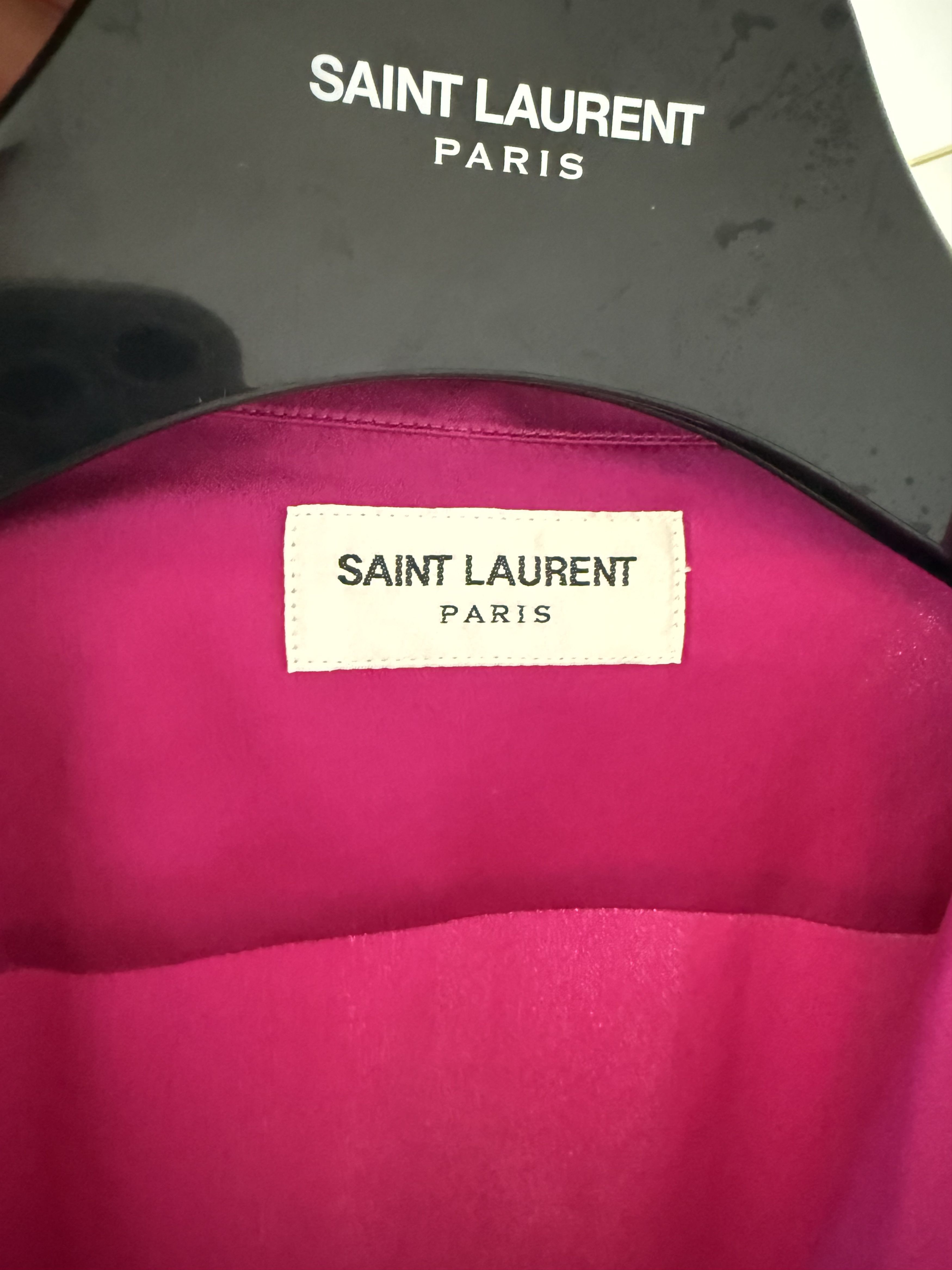Saint Laurent Paris FW22 Saint Laurent Satin Open Collar Pink Silk Shirt Size US XXL / EU 58 / 5 - 10 Thumbnail
