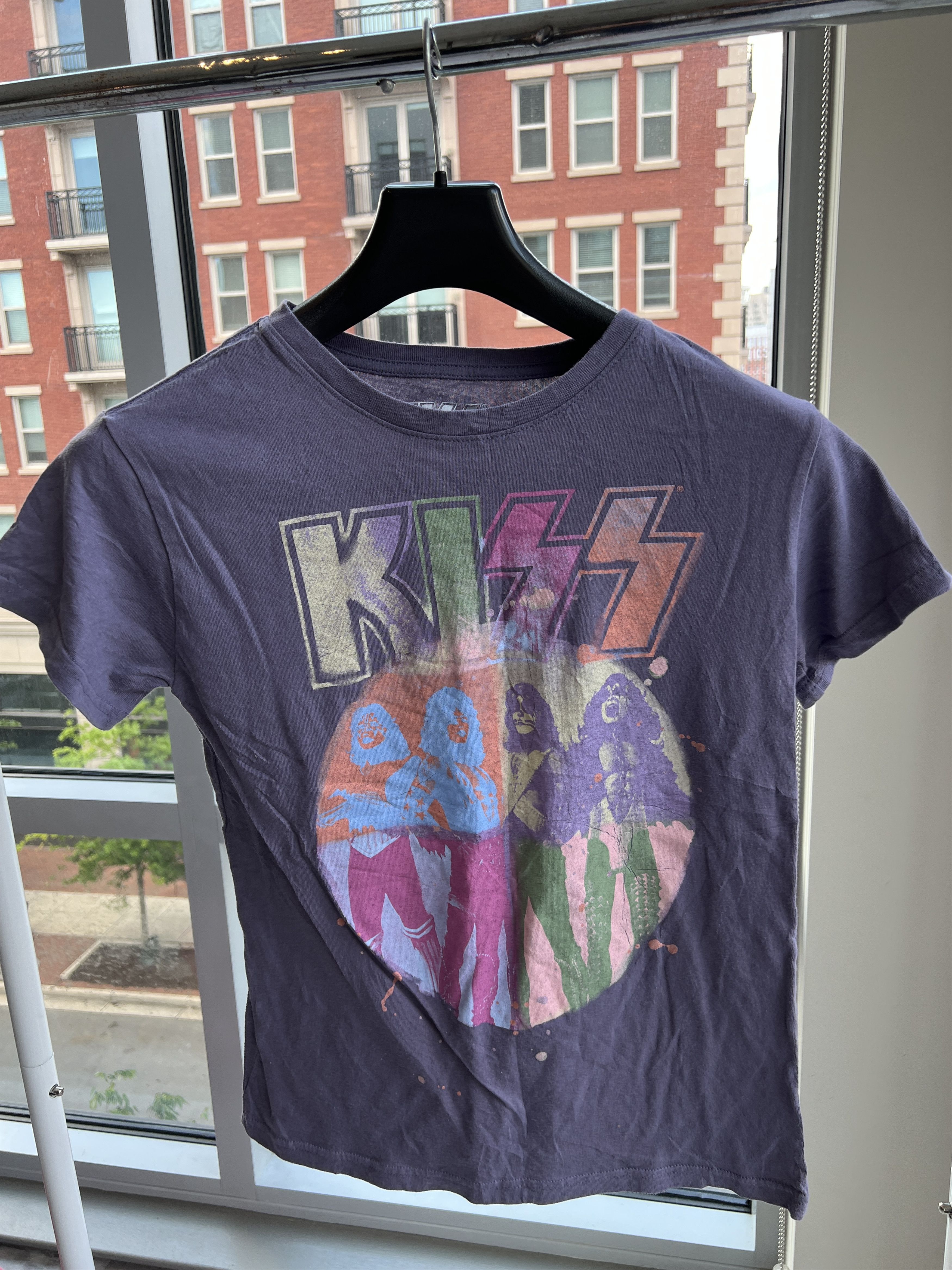 KISS KISS Band Graphic Tee Purple Distressed Cotton Short Sleeve Size XS / US 0-2 / IT 36-38 - 1 Thumbnail