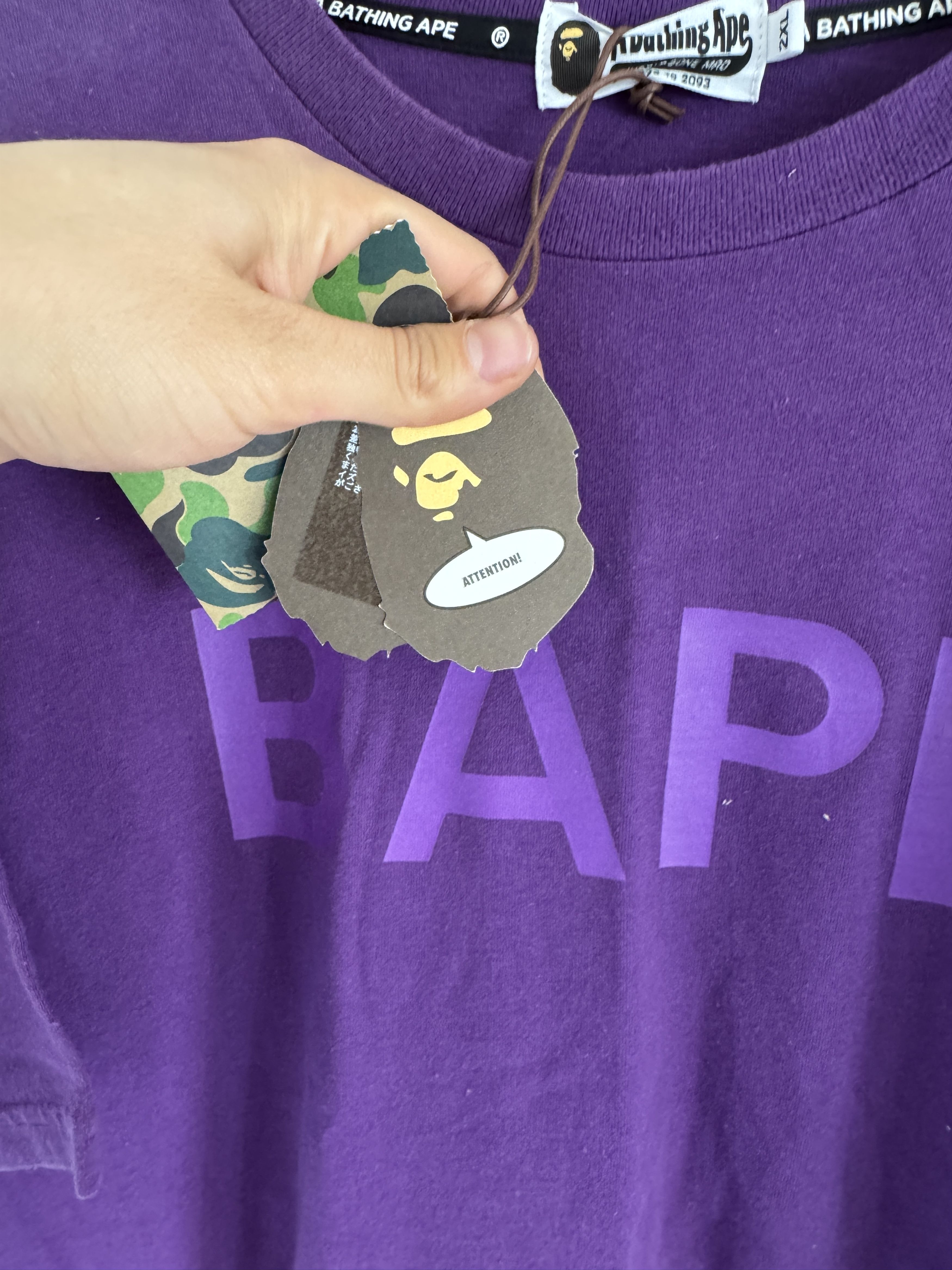 Bape Gradation Logo Tee Purple Size US XXL / EU 58 / 5 - 5 Thumbnail