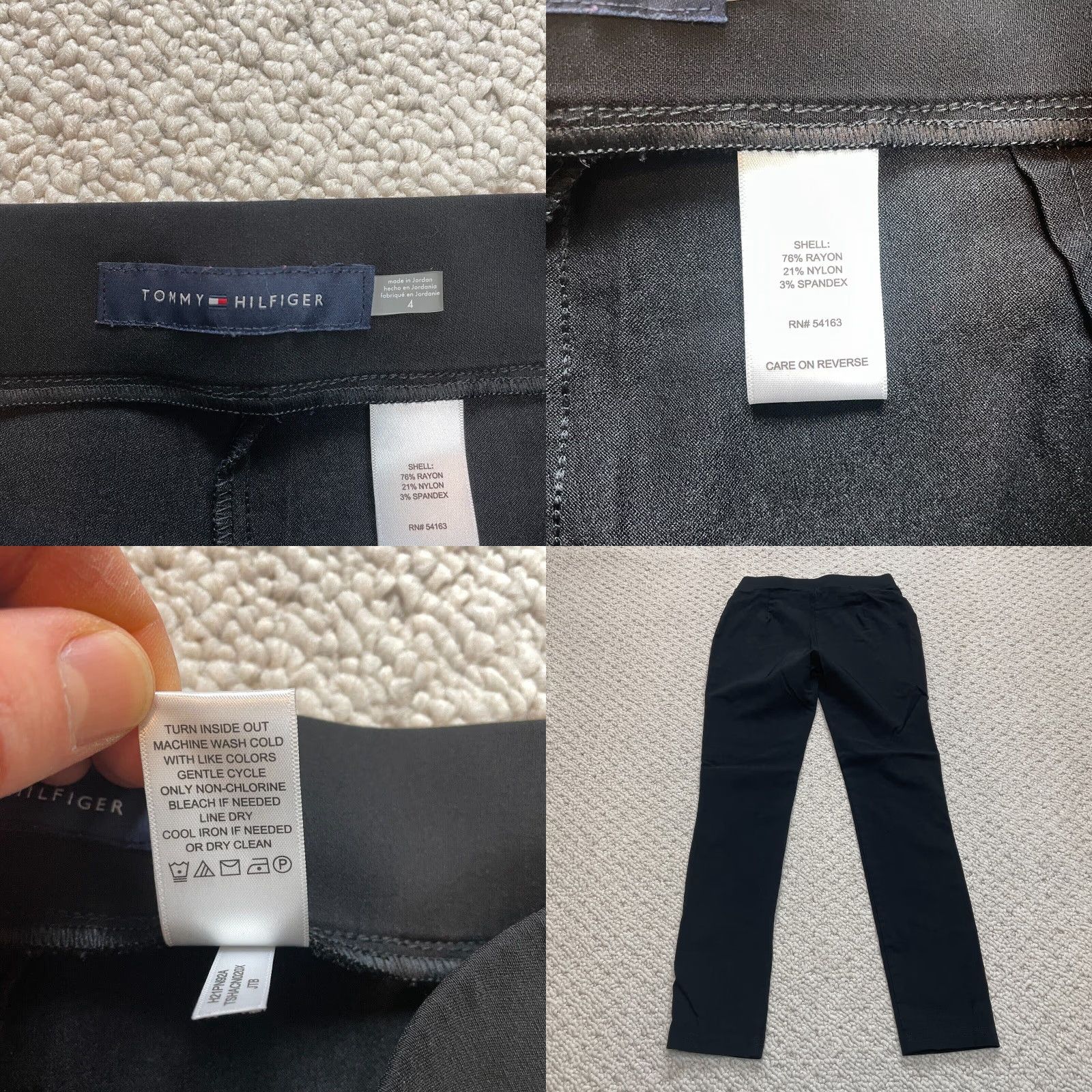 Tommy Hilfiger Tommy Hilfiger Pants Womens 4 Black Solid Stretch Logo Chain Slacks 26x27.5 Size 26" / US 2 / IT 38 - 8 Thumbnail