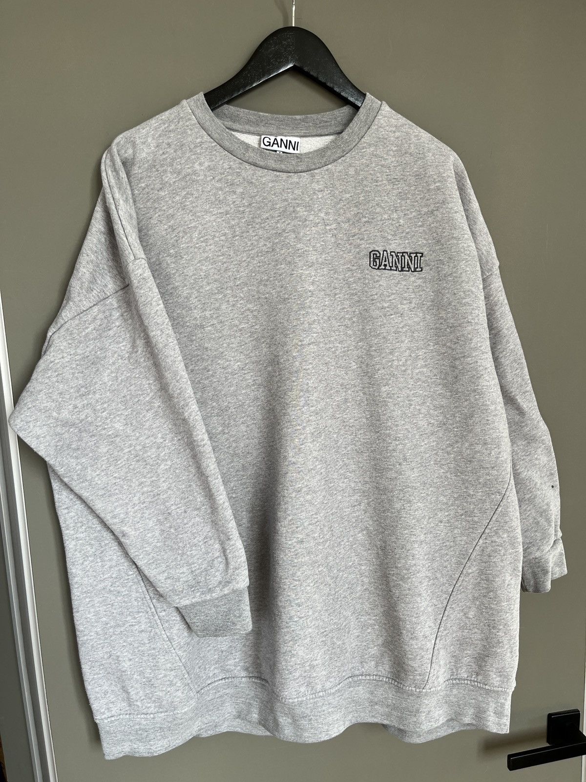 Ganni Ganni Grey Isoli Oversized Sweatshirt Size L / US 10 / IT 46 - 5 Thumbnail