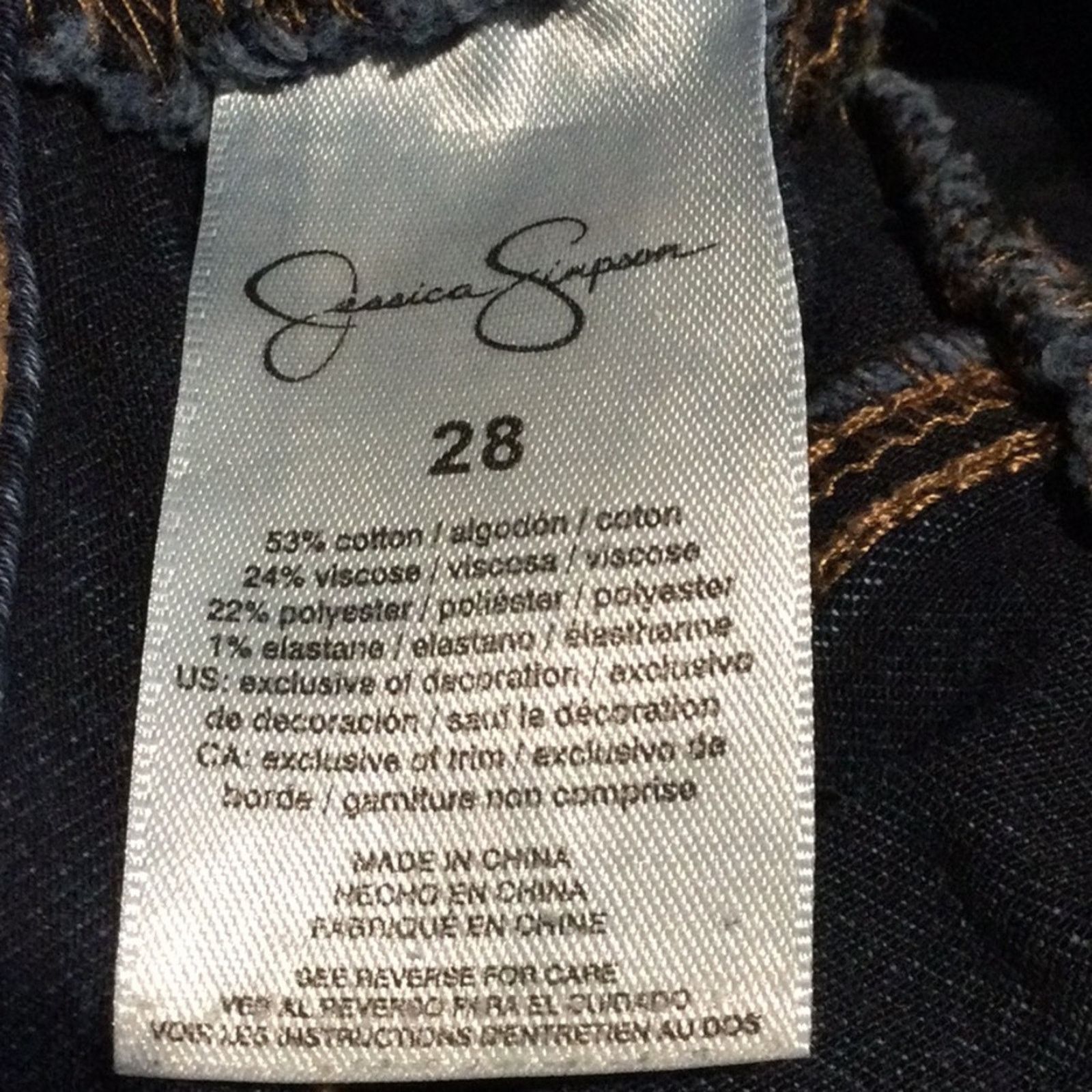 Other Jessica Simpson 'Kiss Me Super Skinny' Dark Denim Jeans 28 Size 28" / US 6 / IT 42 - 9 Thumbnail