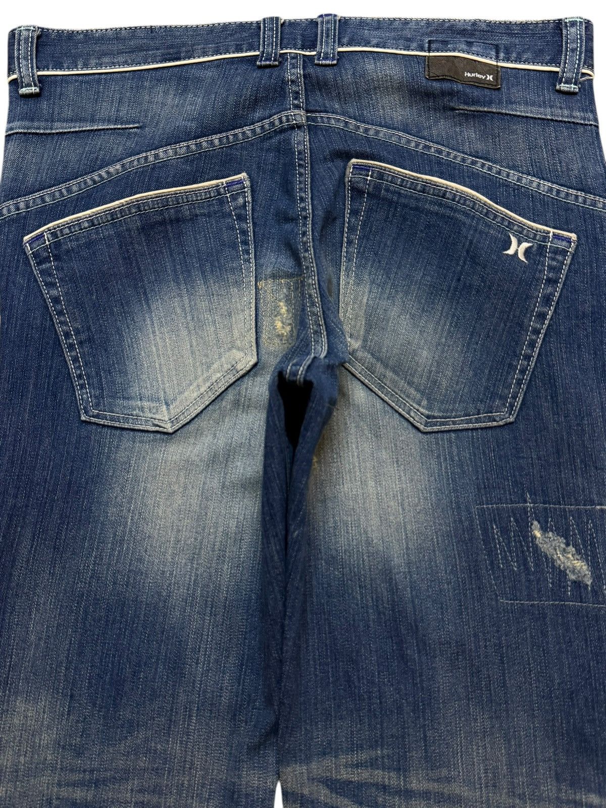 Hurley Vintage Y2K Hurley Blue Faded Wash Distressed Straight Leg Size US 32 / EU 48 - 5 Thumbnail