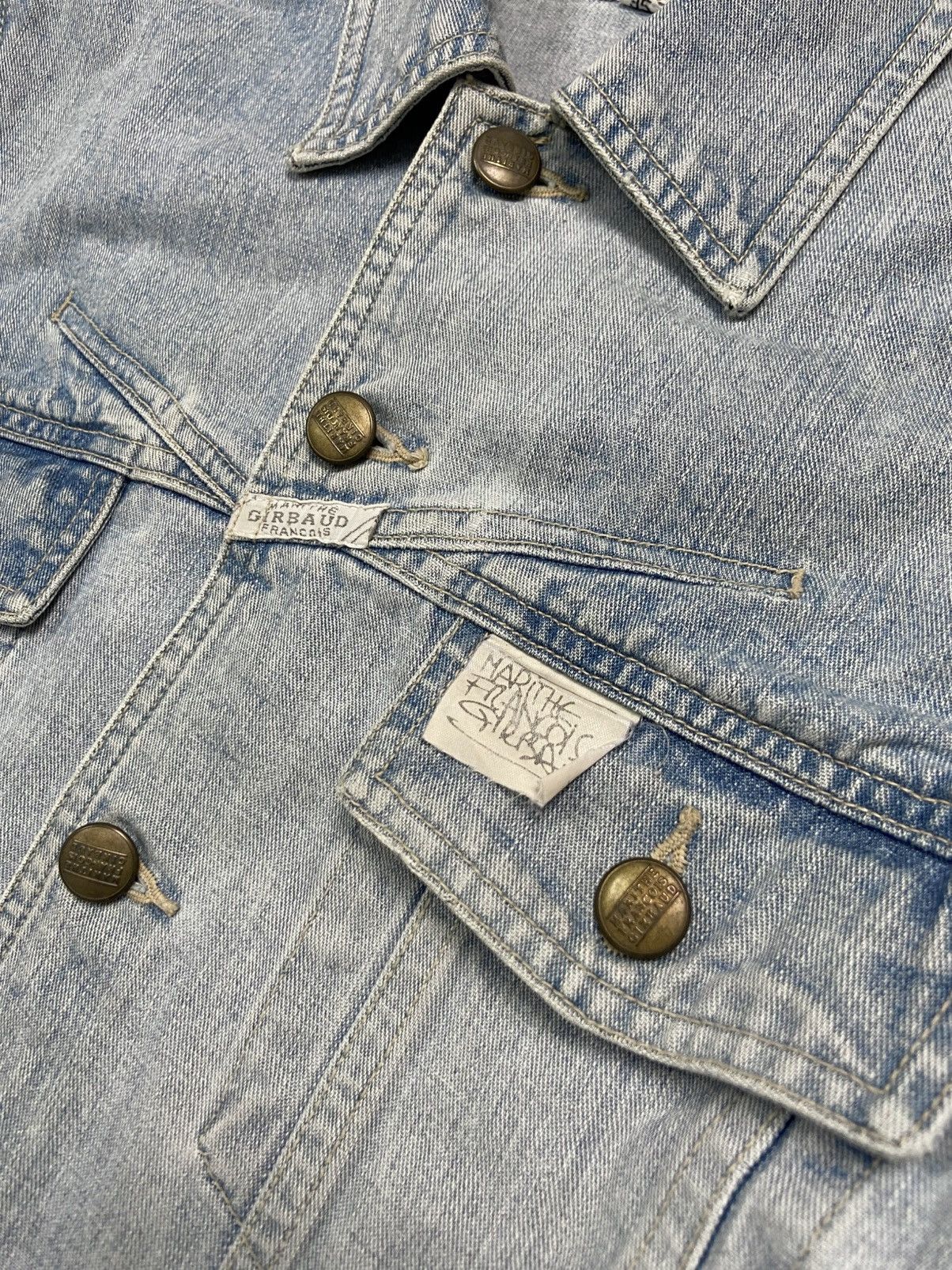Marithe + Francois Girbaud × Vintage 00s Marithe Francois Girbaud Washed Light Blue Denim Jacket Size M / US 6-8 / IT 42-44 - 6 Thumbnail