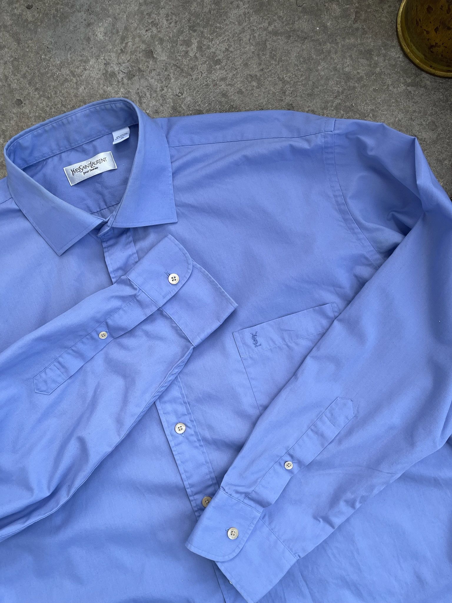 Yves Saint Laurent Vintage Yves Saint Laurent Pour Homme Button Up Shirt Size US XL / EU 56 / 4 - 3 Thumbnail