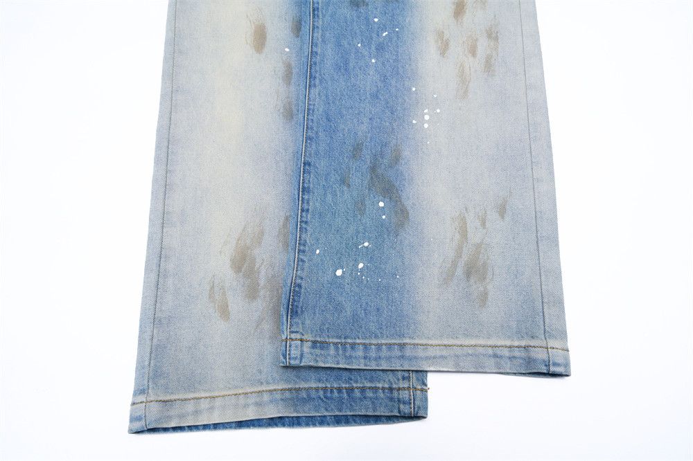 Vintage Men's ink-splashed distressed dirty loose straight jeans Size US 32 / EU 48 - 5 Thumbnail
