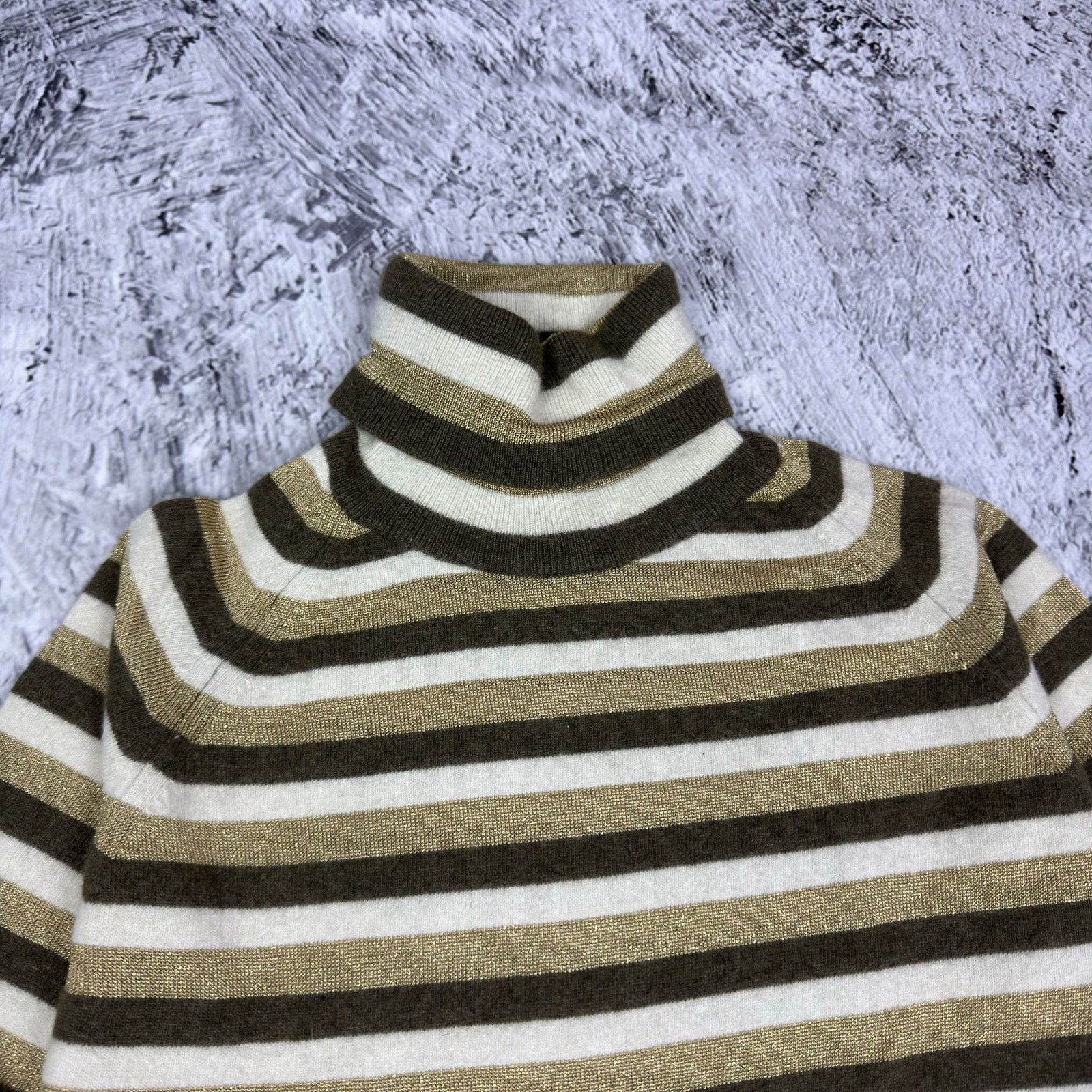 Dolce & Gabbana Dolce & Gabbana Womens Wool Striped Knit Turtle Neck Sweater Size L / US 10 / IT 46 - 4 Thumbnail
