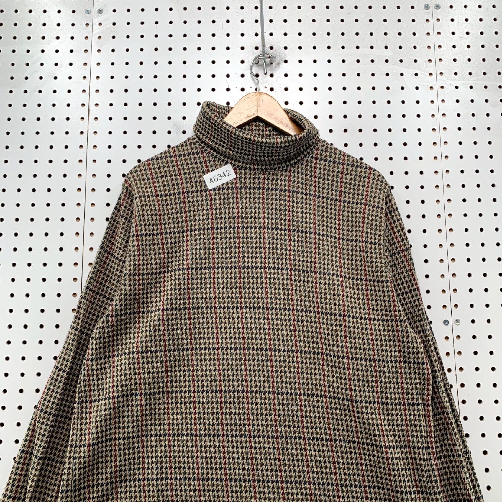 Lands' End VINTAGE Lands' End Sweater Womens XL Brown Herringbone Turtleneck Made USA Size XL / US 12-14 / IT 48-50 - 4 Thumbnail