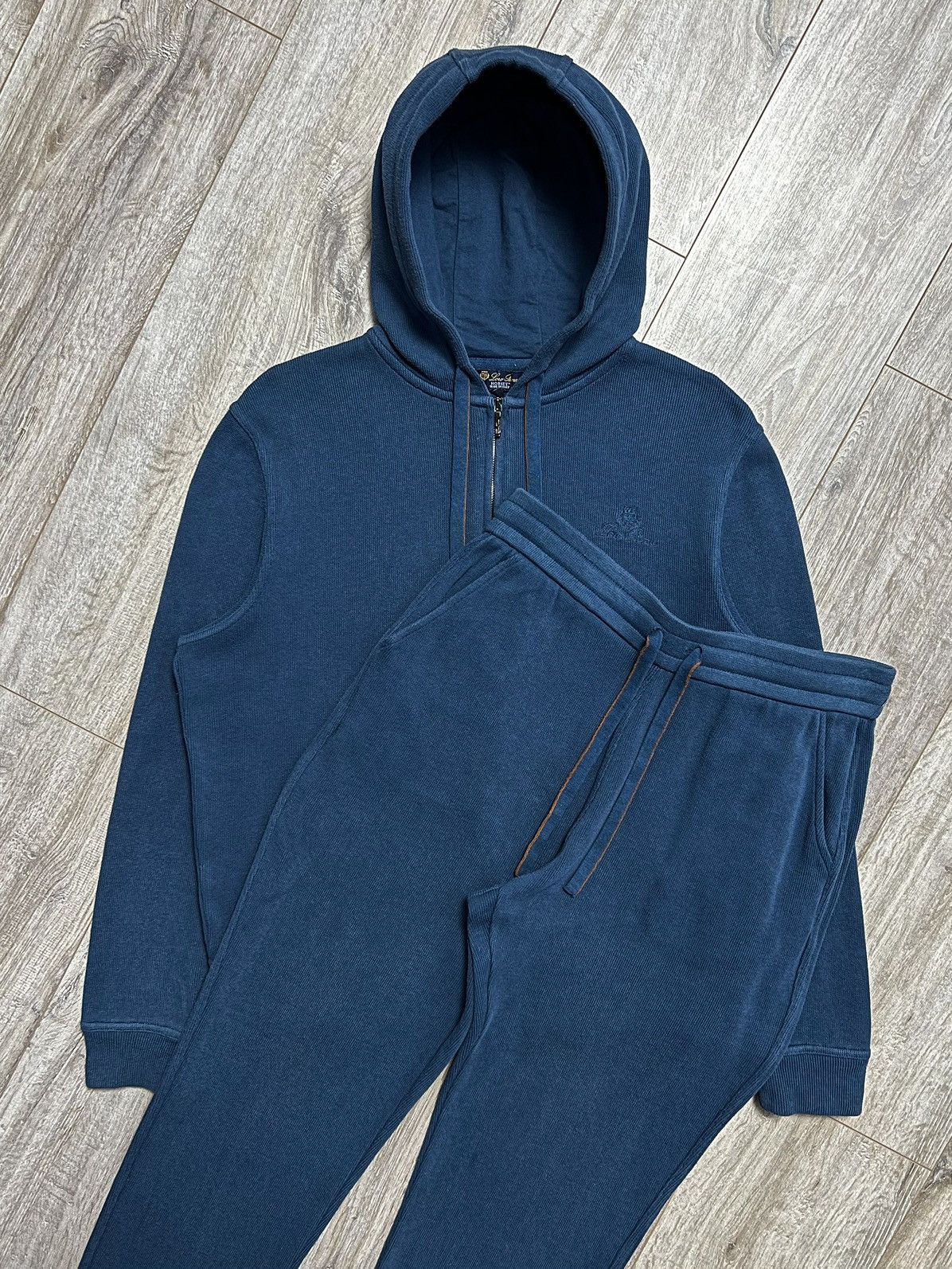 Loro Piana LORO PIANA Sweatsuit Track Cotton Hoodie/Pants Set LP Logo Size US S / EU 44-46 / 1 - 1 Thumbnail