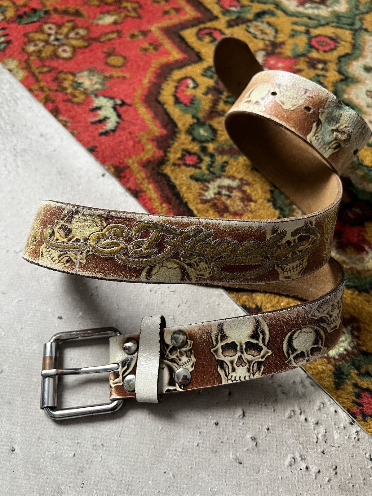 Ed Hardy Edhardy leather monogram y2k belt hype fashion archive Size ONE SIZE - 2 Thumbnail