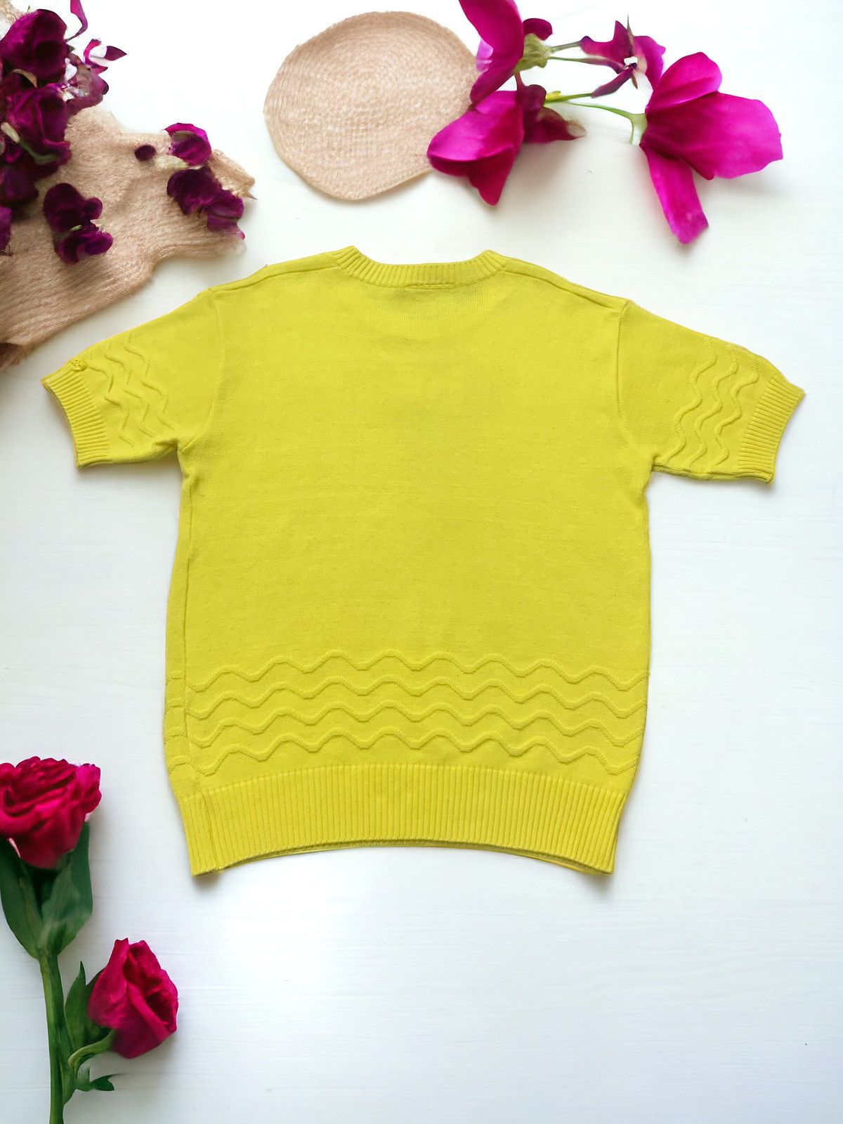 Courreges × Designer Vintage 70’s Courreges Ribbed Knit Short Sleeve Top Size S / US 4 / IT 40 - 2 Thumbnail