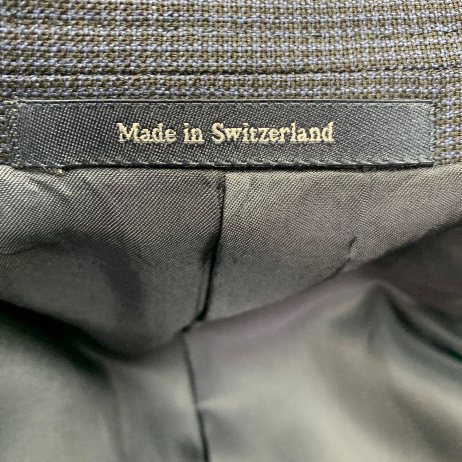 Ermenegildo Zegna Size 40 Navy Black Checkered Wool Sport Coat Size 40R - 10 Thumbnail