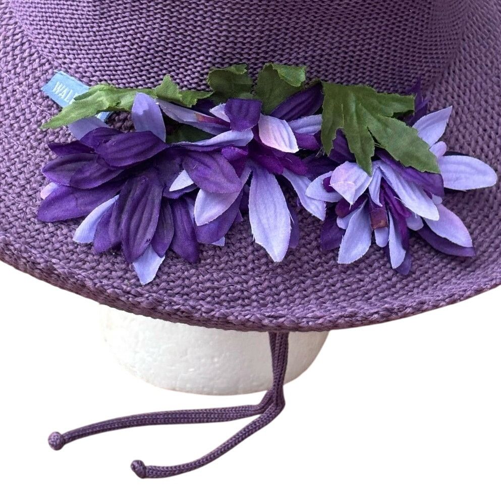 Other Purple Flower Wallaroo Sun Hat Size ONE SIZE - 2 Thumbnail