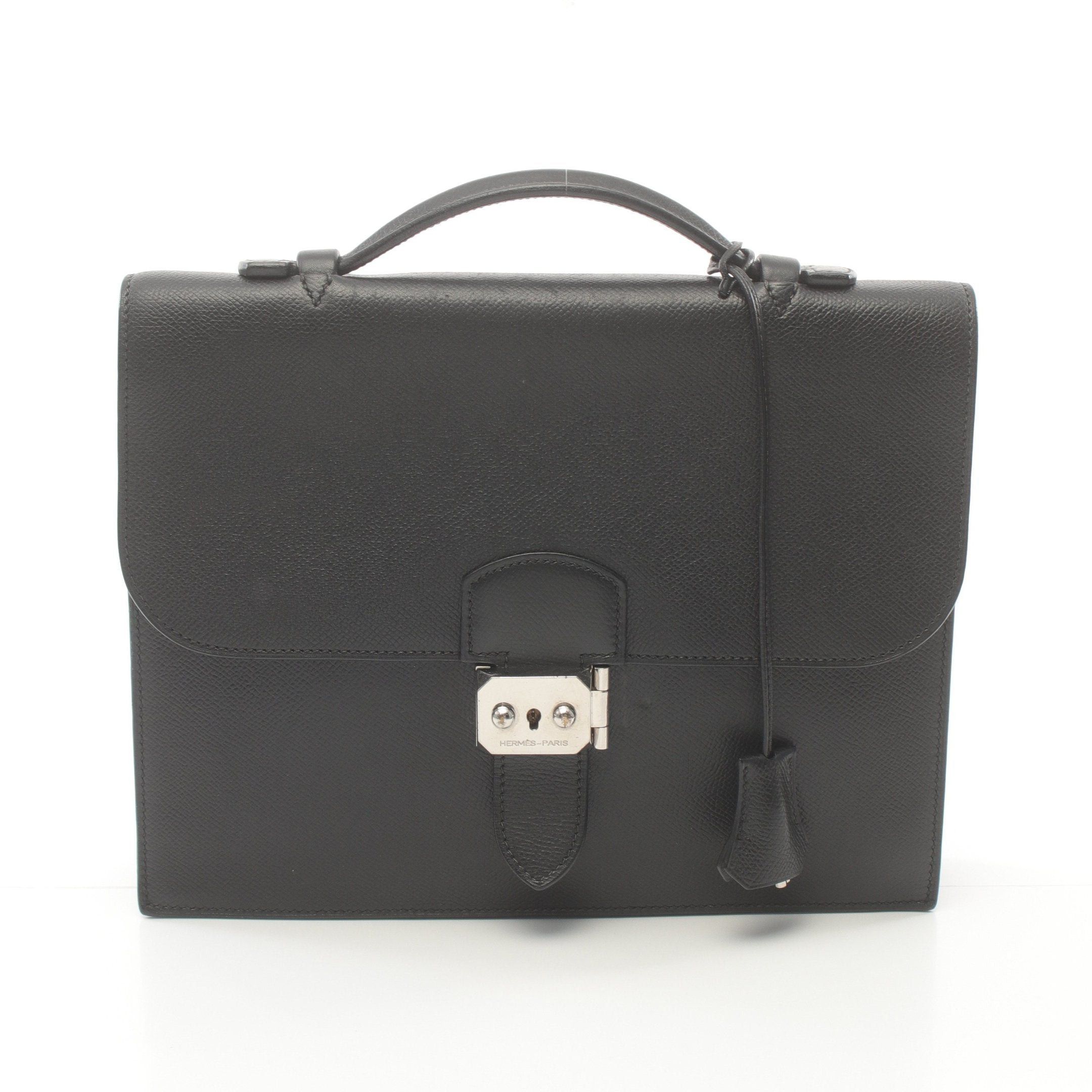 Hermes Hermes Sac Adepeche 27 Business Bag Briefcase Veau Epsom Black Silver Hardware □H Stamp Size ONE SIZE - 1 Thumbnail