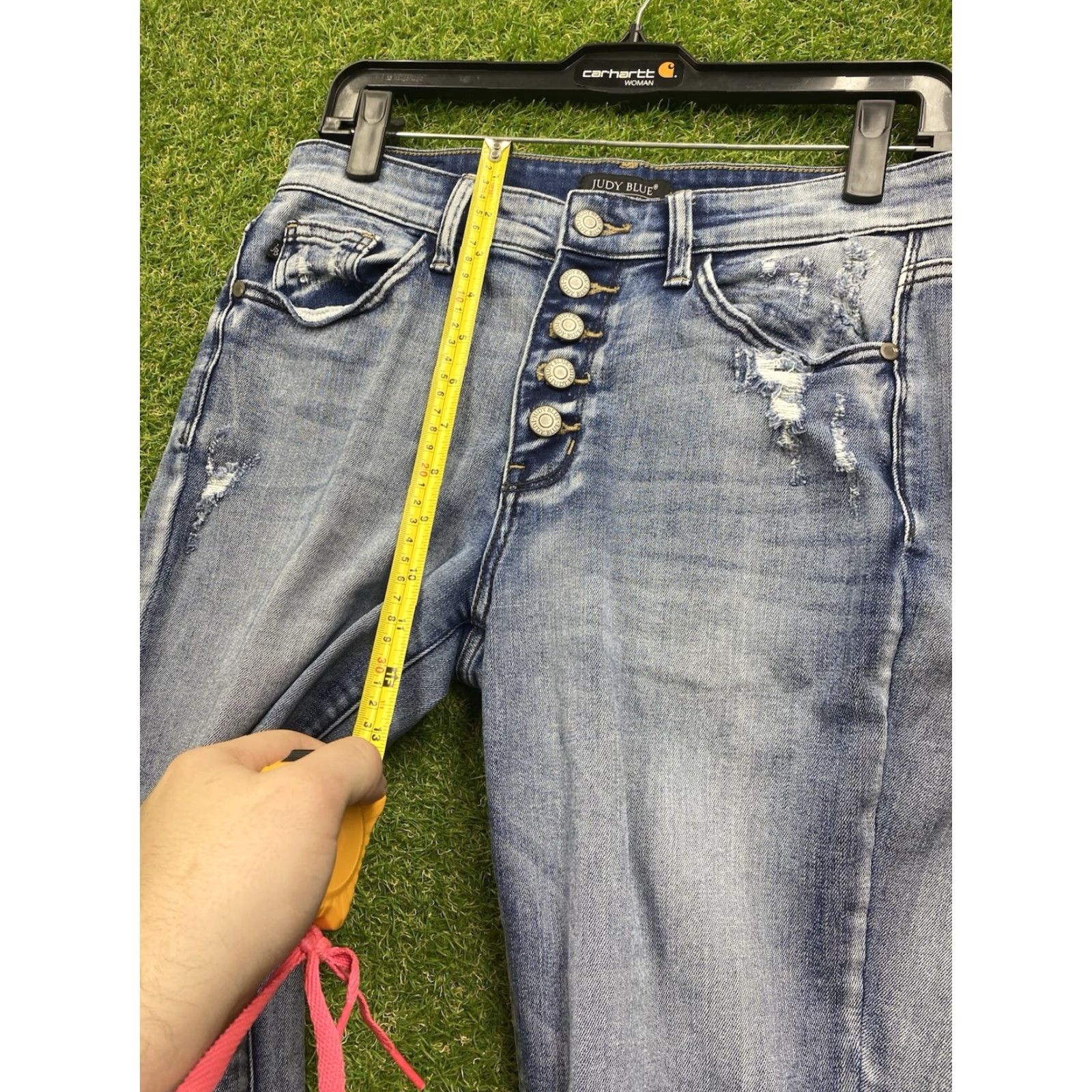 Vintage Judy Blue Jeans Womens 5/27 Boyfriend Fit Stretch Mid Rise Slim Button Fly Y2K Size 27" / US 4 / IT 40 - 7 Thumbnail