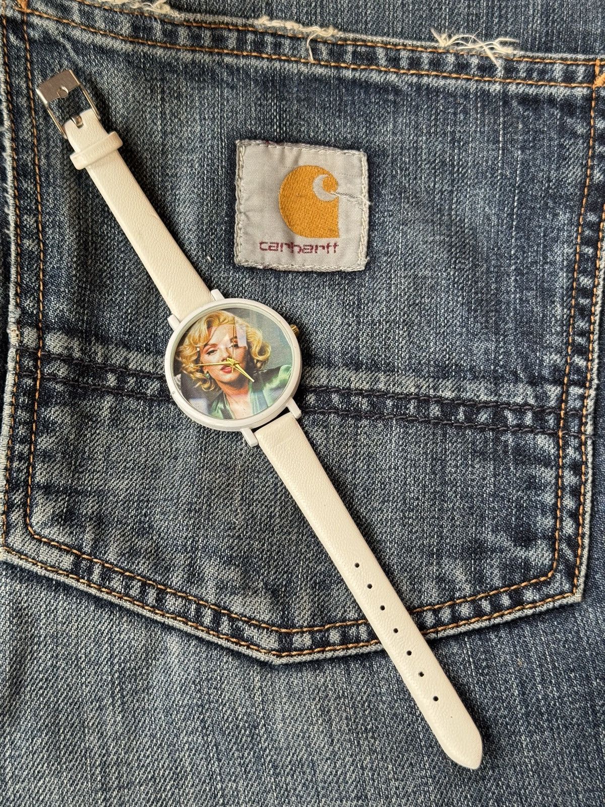 Vintage Marilyn Monroe Rare white unisex watch, WORK Size ONE SIZE - 6 Thumbnail