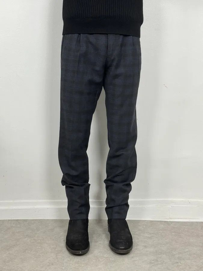 Gucci 2000s Gucci Navy Checkered Tailored Pants Size US 34 / EU 50 - 2 Thumbnail