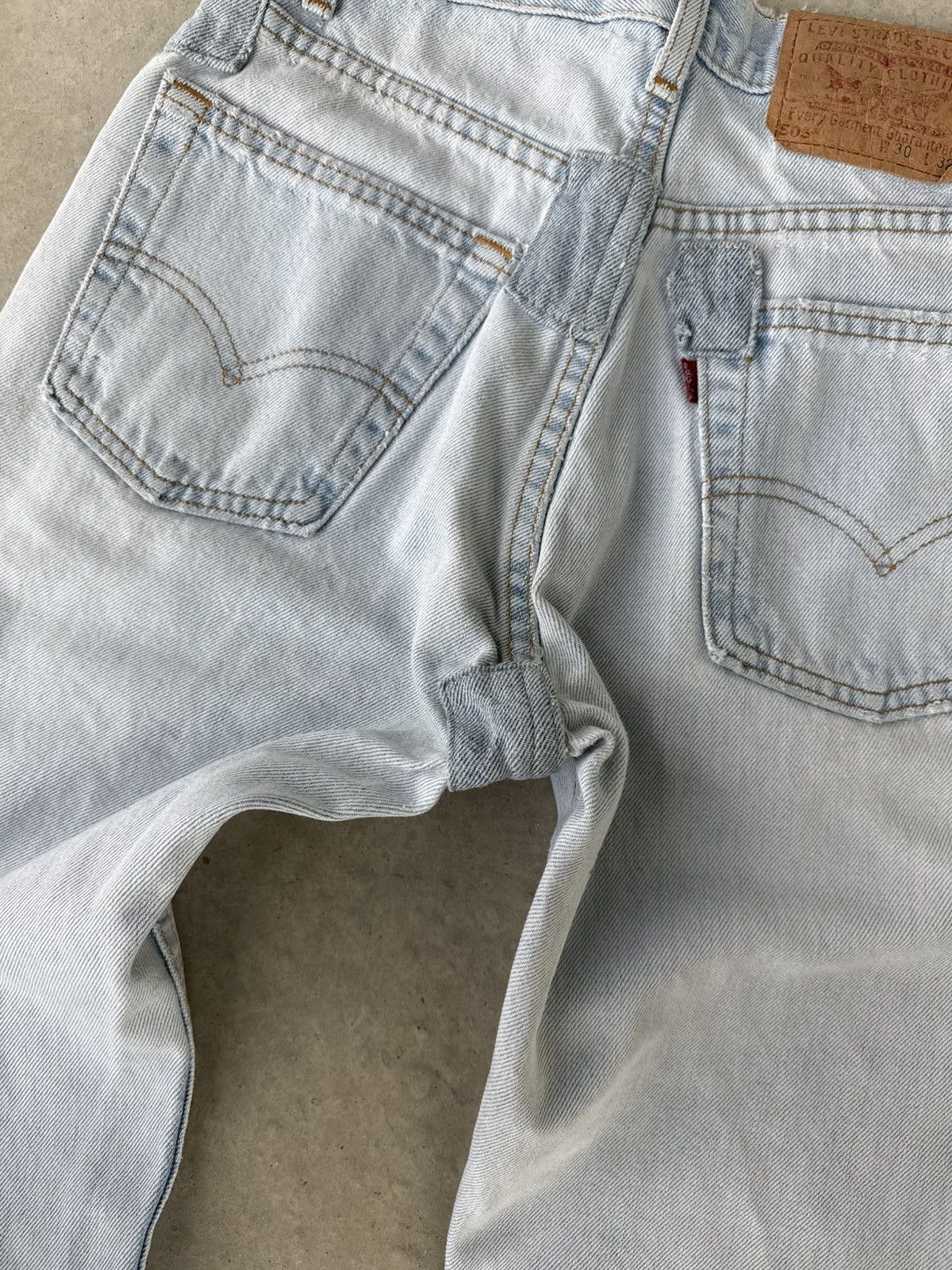 Levi's × Vintage Vintage 1980s Levi’s 505 Patchwork Denim Jeans Size US 30 / EU 46 - 8 Thumbnail