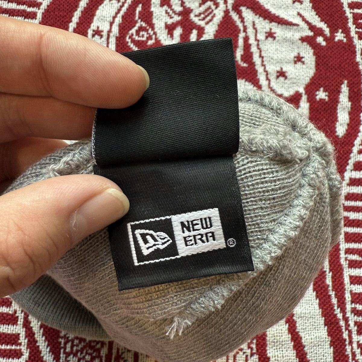 New Era × Supreme FW17 Supreme New Era Box Logo Beanie Heather Grey Size ONE SIZE - 6 Thumbnail