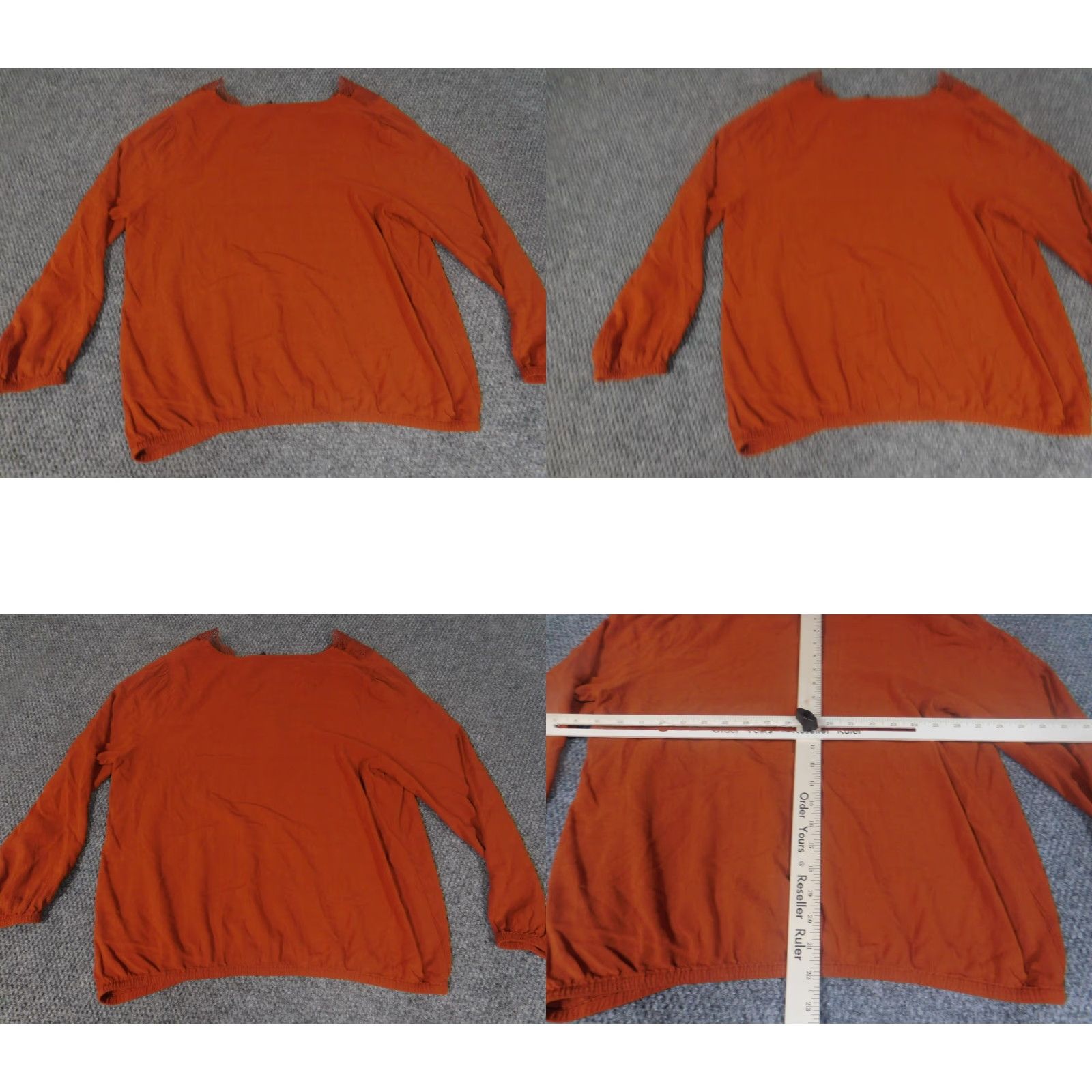 Express Express Blouse Womens Large Orange V-Neck Pullover Top Casual Polyester Classic Size L / US 10 / IT 46 - 8 Thumbnail