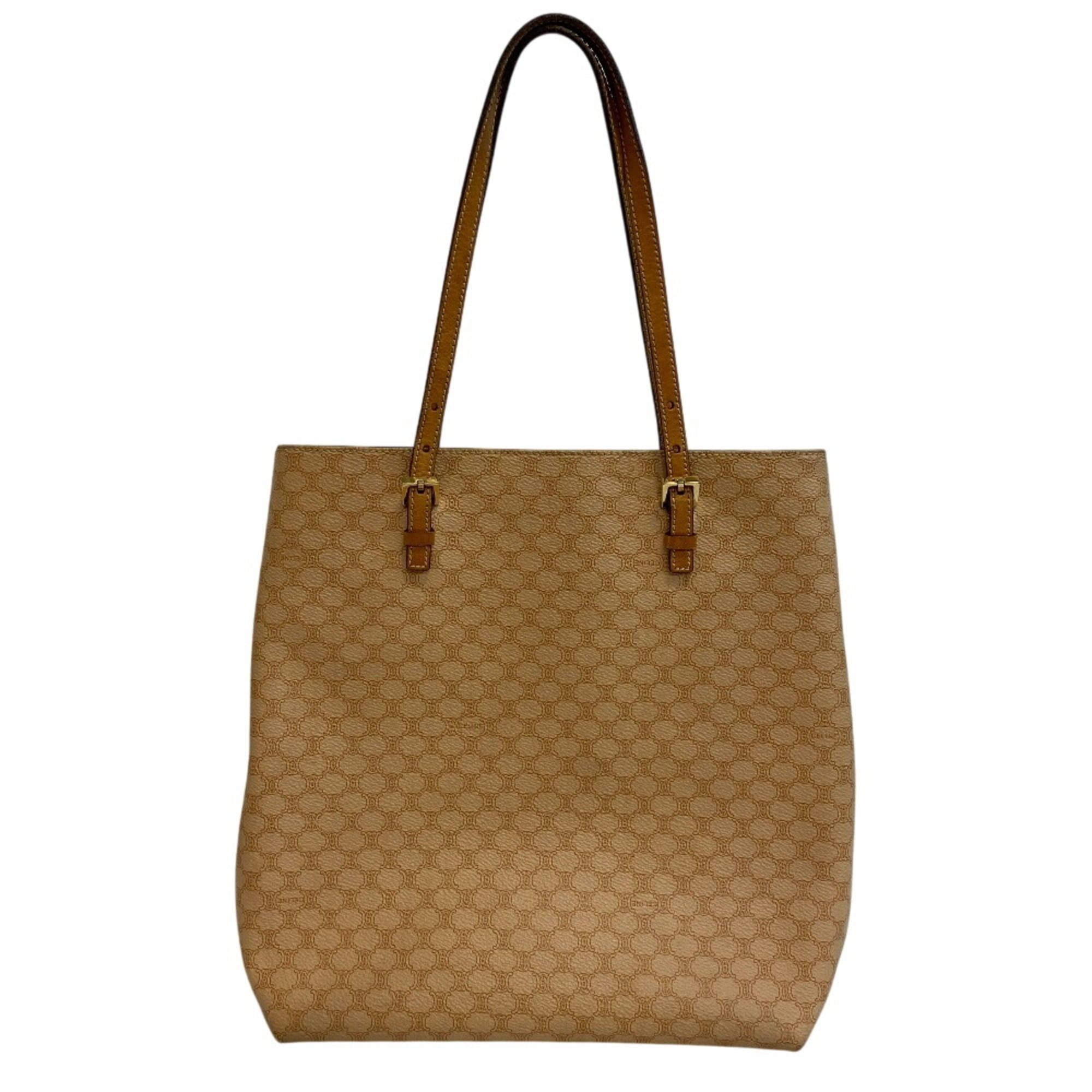 Celine CELINE Macadam Shoulder Tote Bag, Beige Size ONE SIZE - 1 Thumbnail