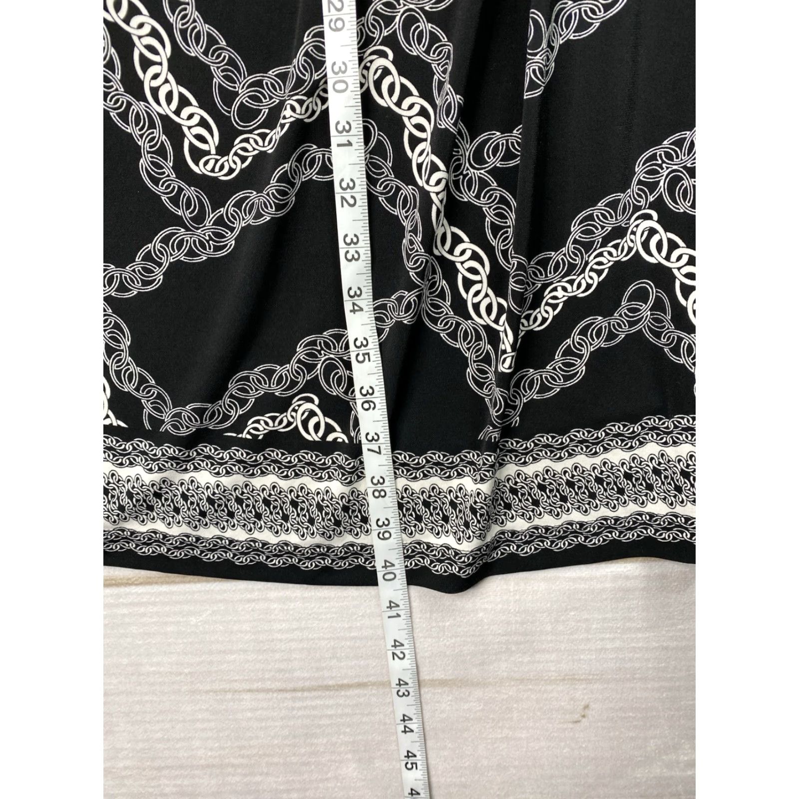MAGGY LONDON VINTAGE Maggy London Dress Sz 14 Black Geometric "Chain" Print Slouch Neck 3/4 Sleeve Size XL / US 12-14 / IT 48-50 - 4 Thumbnail