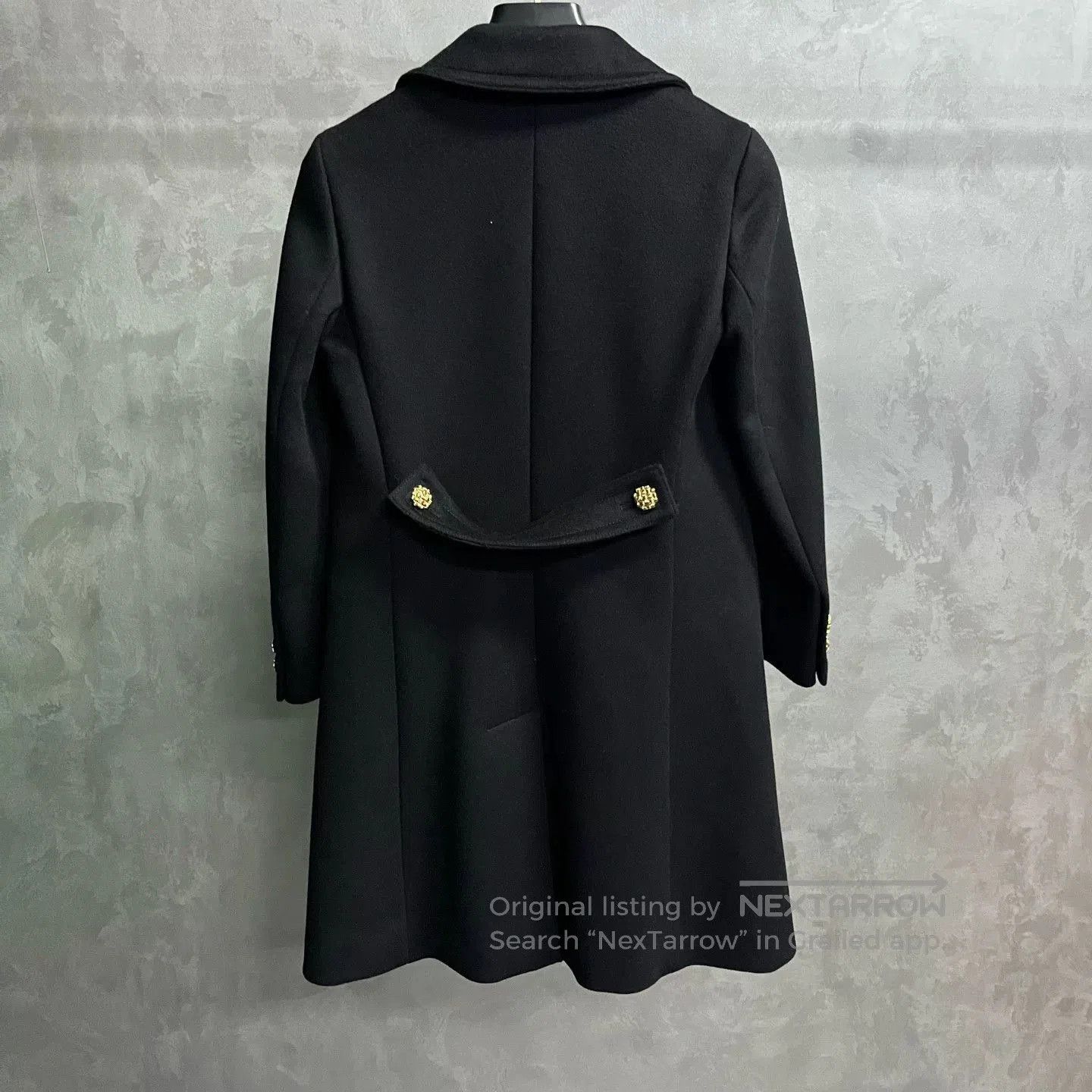 Gucci Gucci Black Logo Embroidery Wool Coat. Size XS / US 0-2 / IT 36-38 - 2 Thumbnail