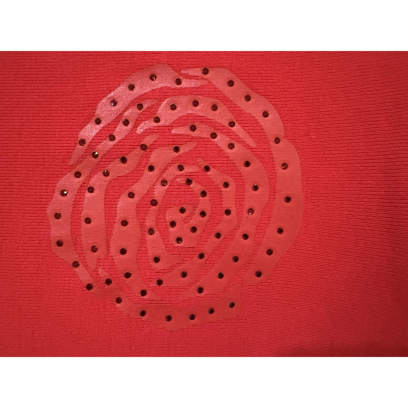 Ann Taylor Vintage Ann Taylor Tee Womens S Red Rose 100% Cotton USA Size S / US 4 / IT 40 - 2 Thumbnail