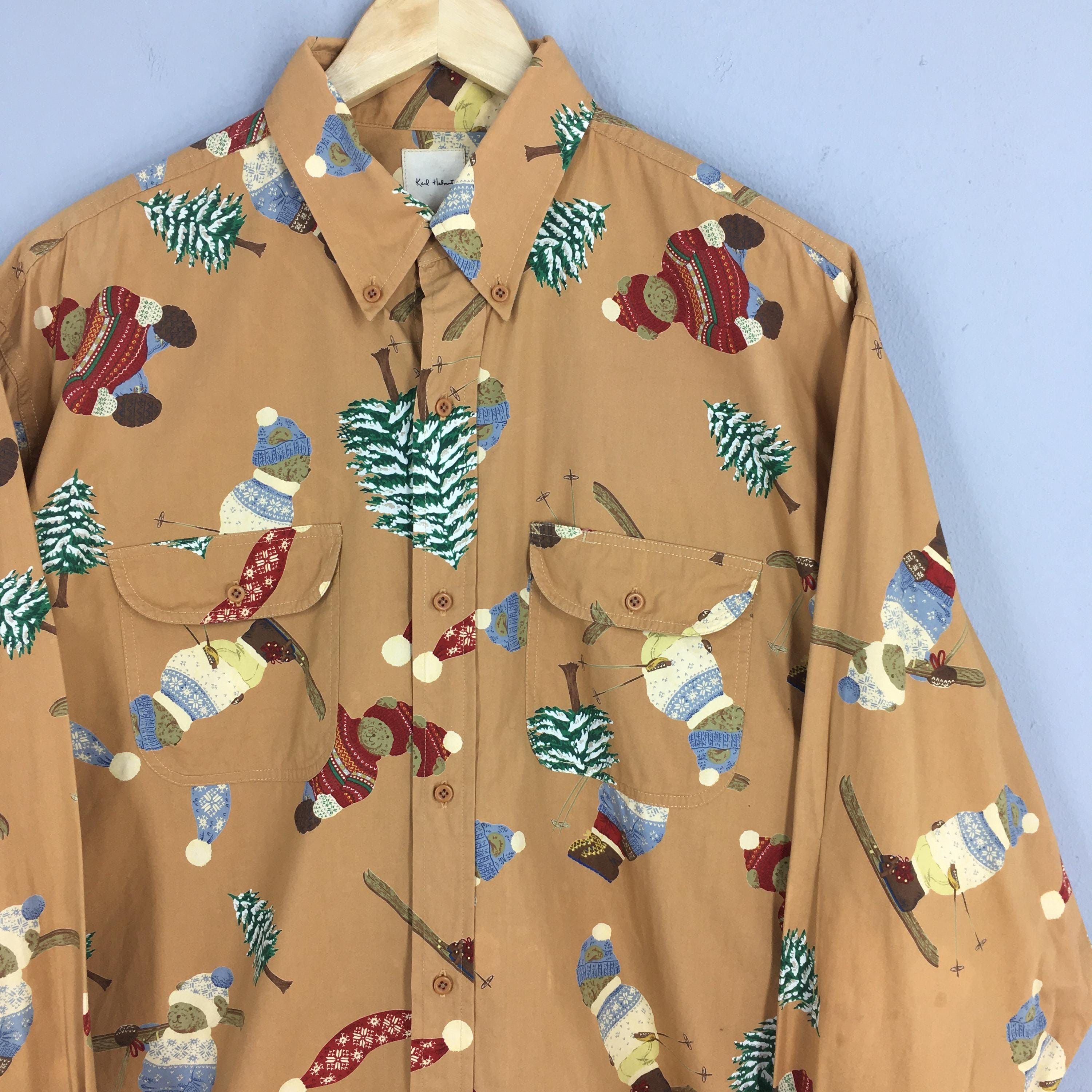 Karl Helmut × Matsuda Vintage 90's Karl Helmut Japan Brown Shirt XLarge Size US XL / EU 56 / 4 - 2 Thumbnail