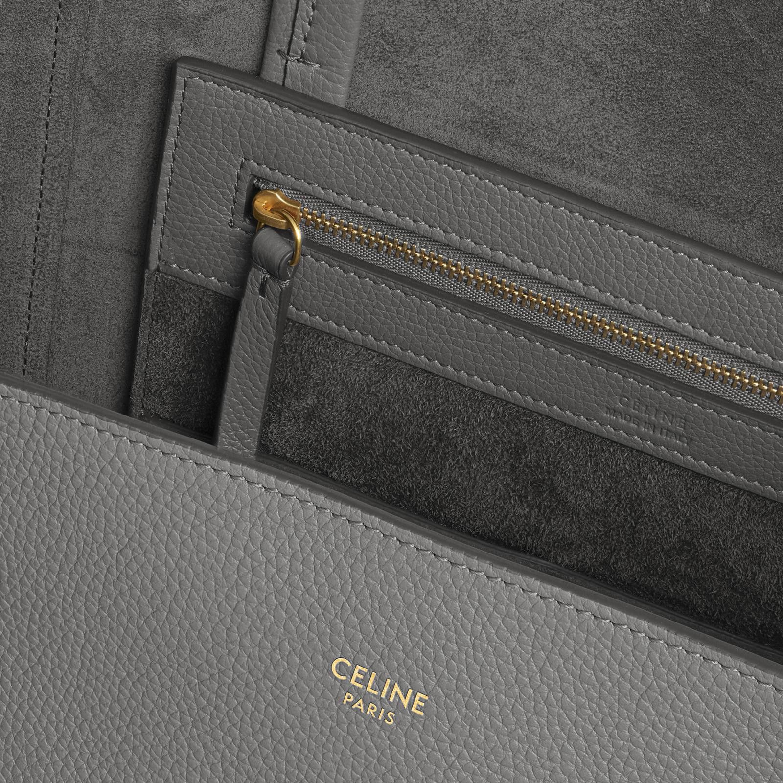 Celine o1bcso1str1024 Size: OS / Cabas Medium Tote Bag in Grey Size ONE SIZE - 4 Thumbnail