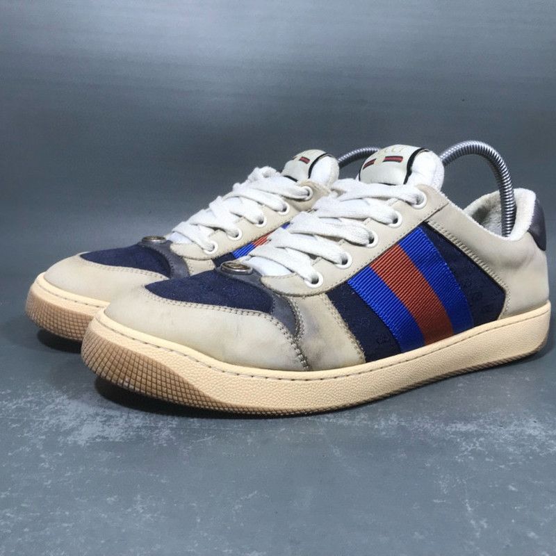 Gucci Gucci Screener Low Top Sneakers in Gray and White 0079 Size US 8 / EU 41 - 1 Thumbnail