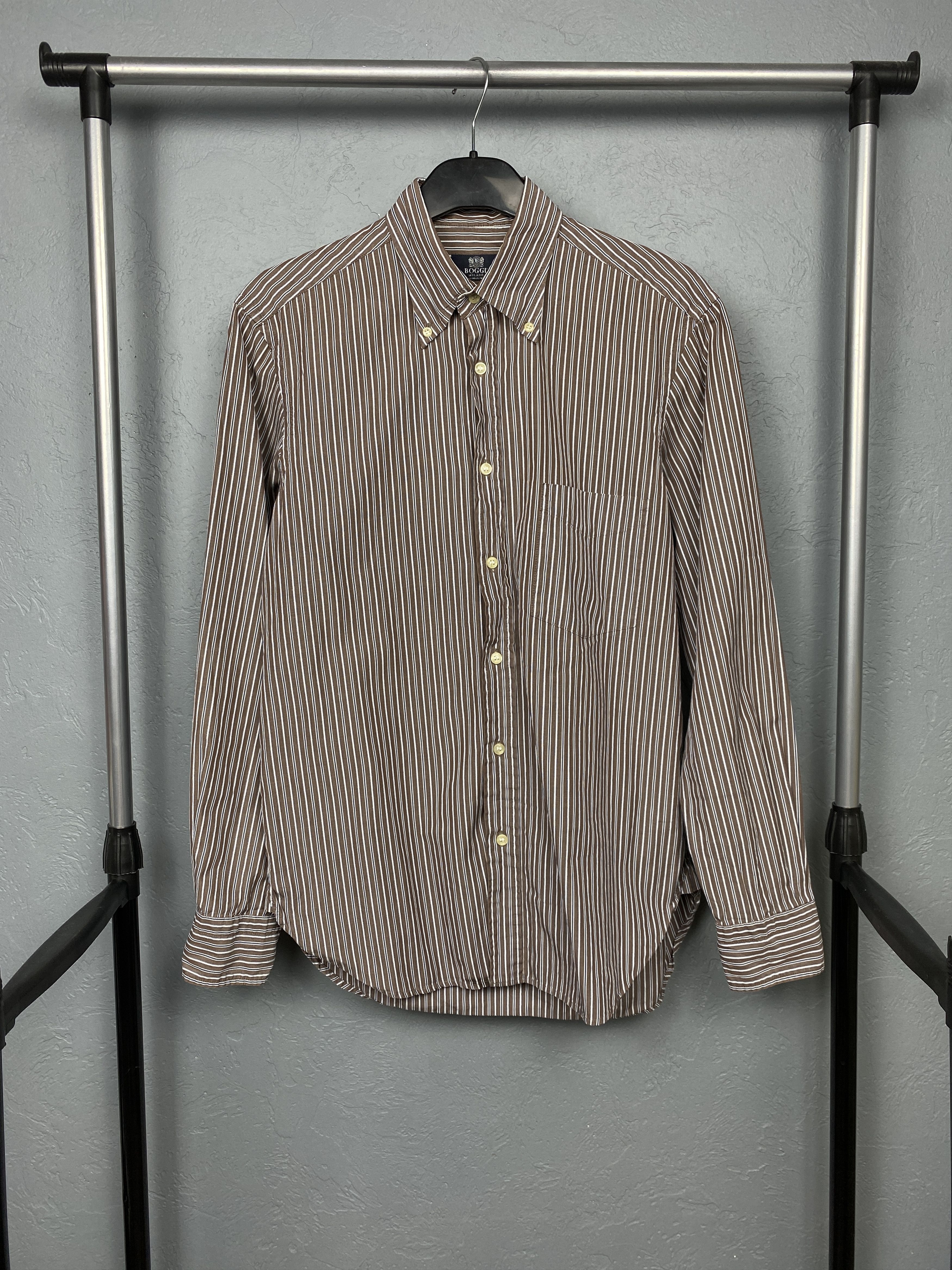 Boggi Boggi Vintage Mens Long Sleeve Striped Shirt Size US M / EU 48-50 / 2 - 1 Thumbnail