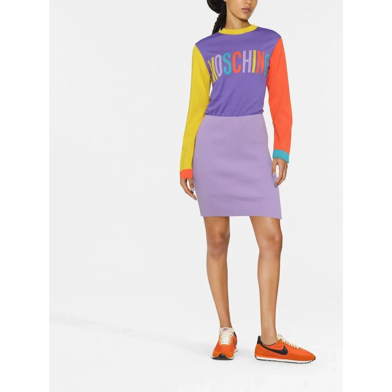 Moschino AW22 MOSCHINO Couture Jeremy Scott Sleeve Purple Knit Dress Size M / US 6-8 / IT 42-44 - 2 Thumbnail