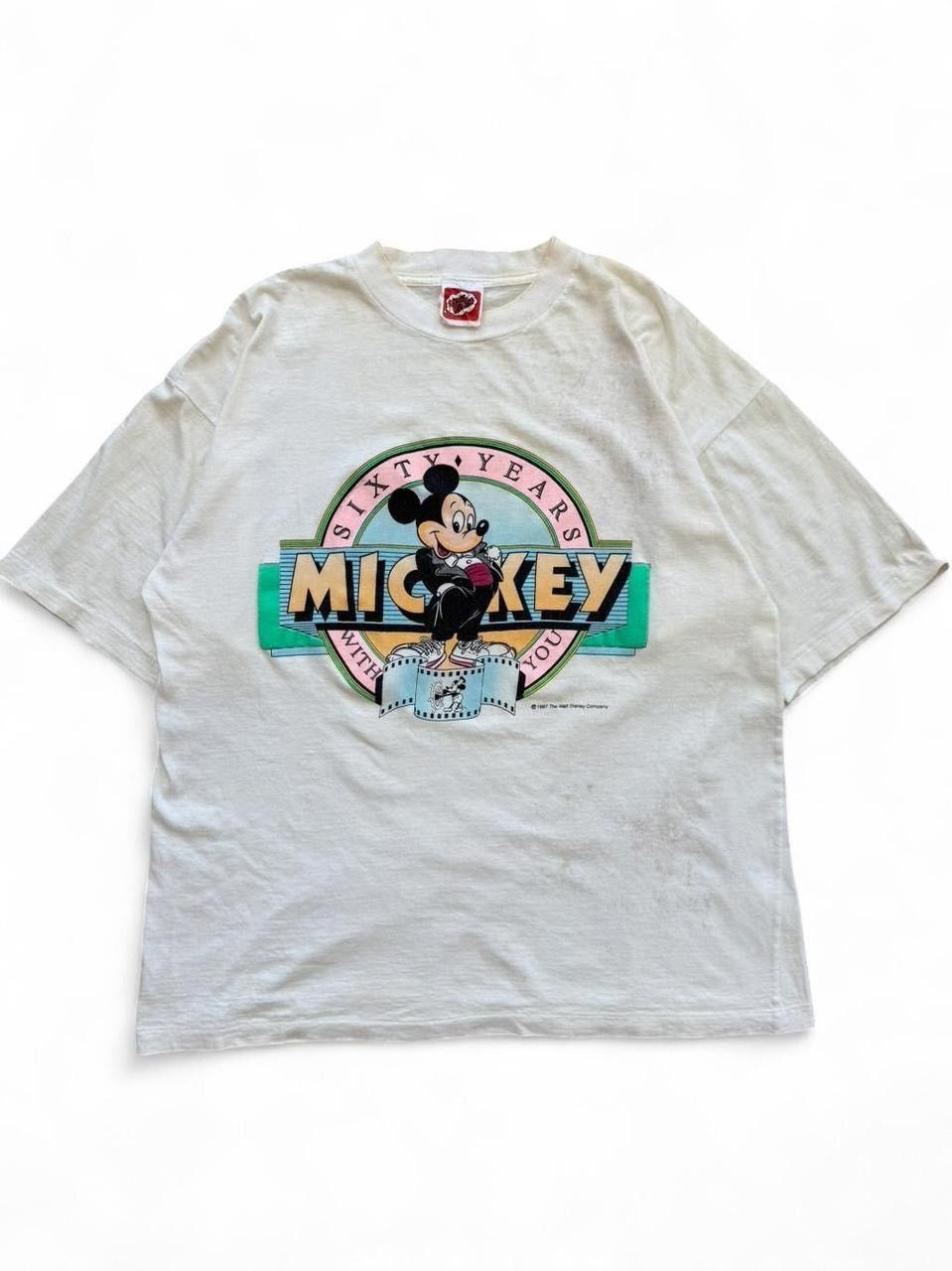 Disney Vintage 80s Disney Mickey Mouse 60 Years Graphic Shirt Size US L / EU 52-54 / 3 - 1 Thumbnail