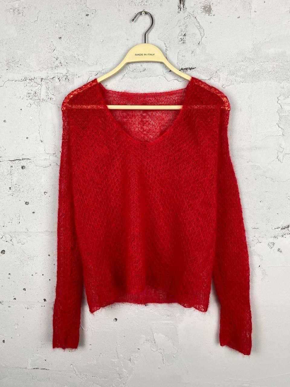Seditionaries MARNI Style Mixed Mohair Open Knit Sweater red Size S / US 4 / IT 40 - 1 Thumbnail