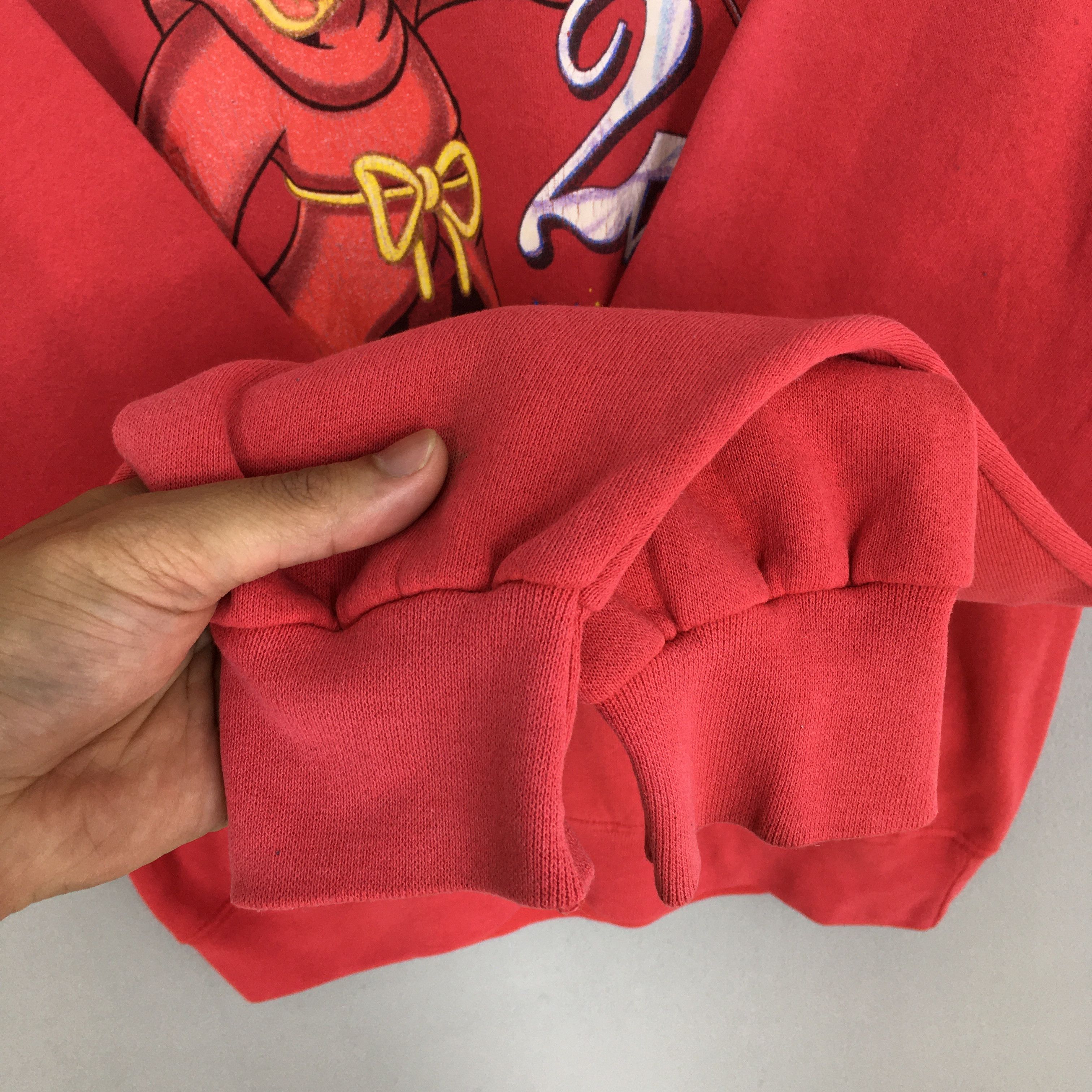 Disney × Mickey Mouse × Vintage Vintage Sorcerer Mickey Mouse Red Sweatshirt Large Size US L / EU 52-54 / 3 - 4 Thumbnail