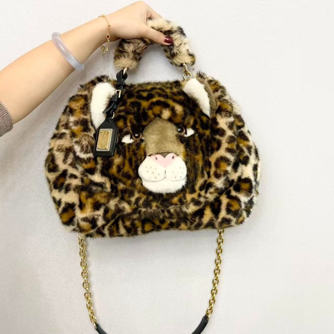 Dolce & Gabbana Dolce & Gabbana Faux Leopard Fur Sicily tote shoulder bag Size ONE SIZE - 5 Thumbnail