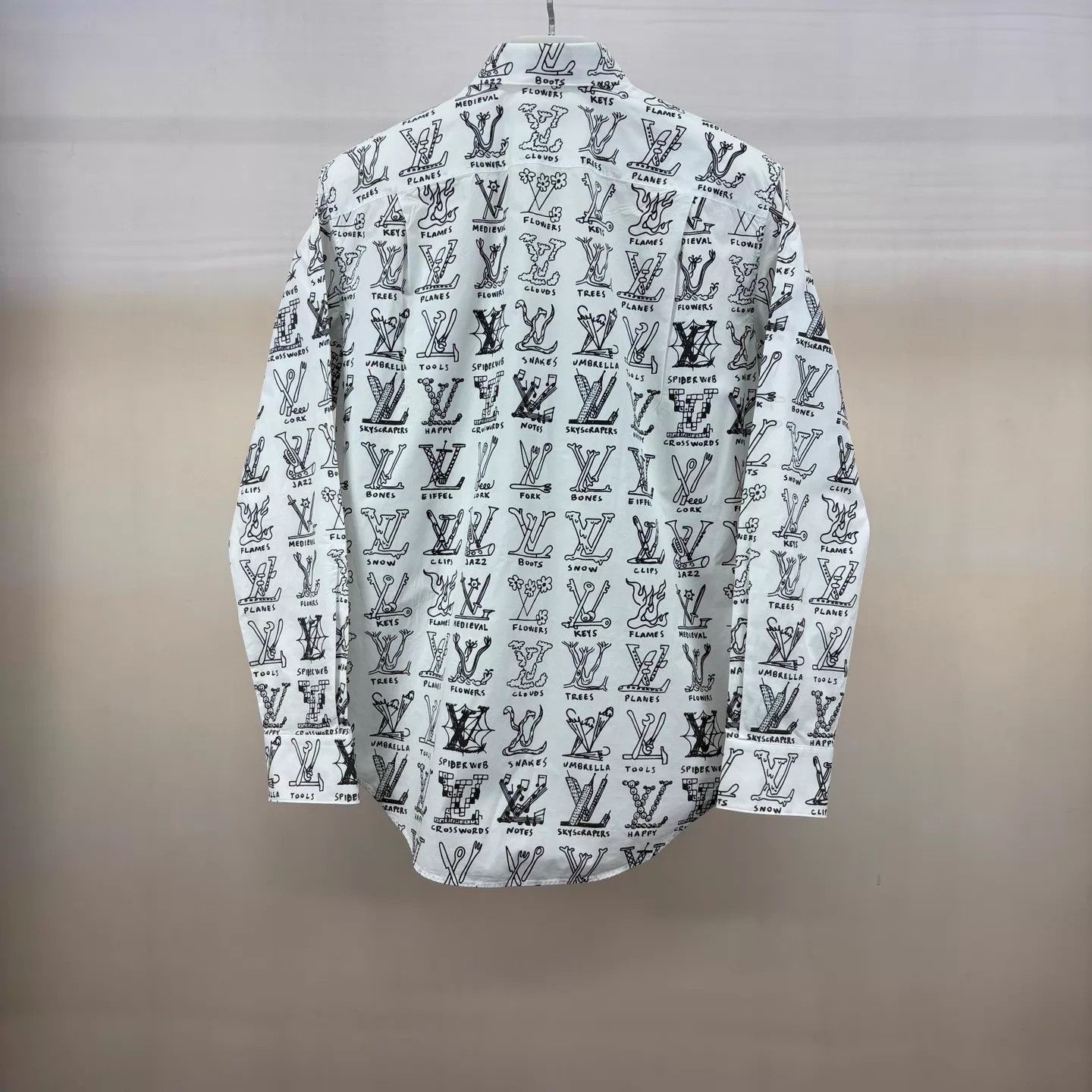 Louis Vuitton LV White V Sign Allover Logo Longsleeve Shirt L New Size US L / EU 52-54 / 3 - 2 Thumbnail