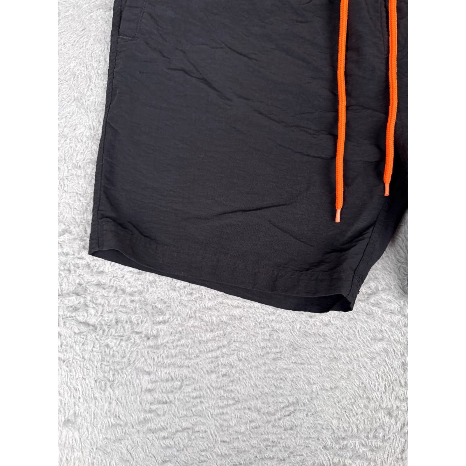 Vintage LIRX Swim Trunks Mens Small Black Elastic Waist Drawsring 100% Nylon Beach Surf Size ONE SIZE - 3 Thumbnail