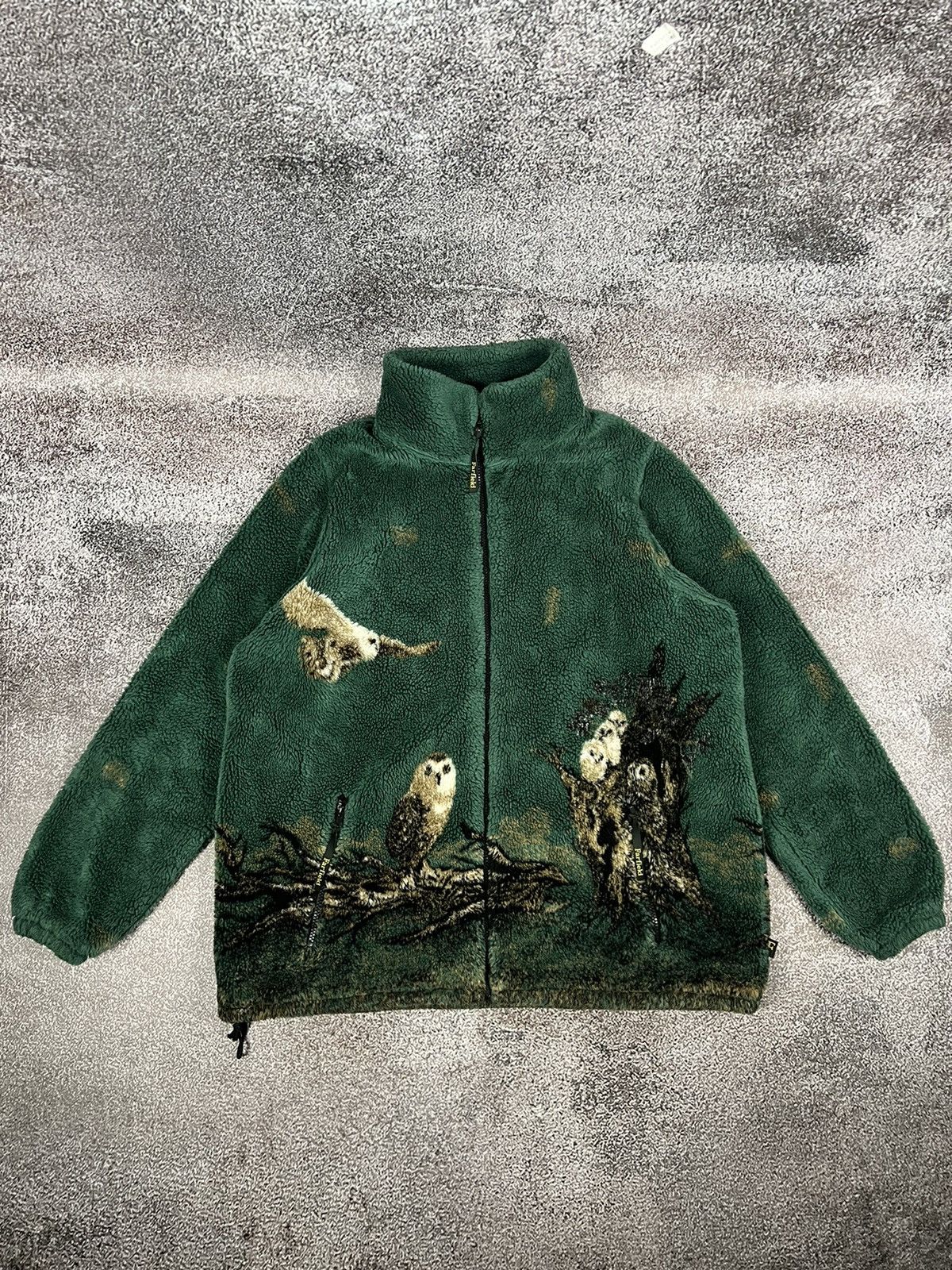 Vintage Owl Sherpa fleece Farfield Made in U.K animal nature hiking Size US XL / EU 56 / 4 - 2 Thumbnail