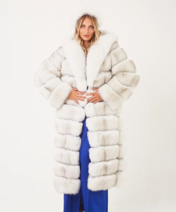 Other Women’s Natural Blue Fox Fur Coat Size L / US 10 / IT 46 - 1 Thumbnail