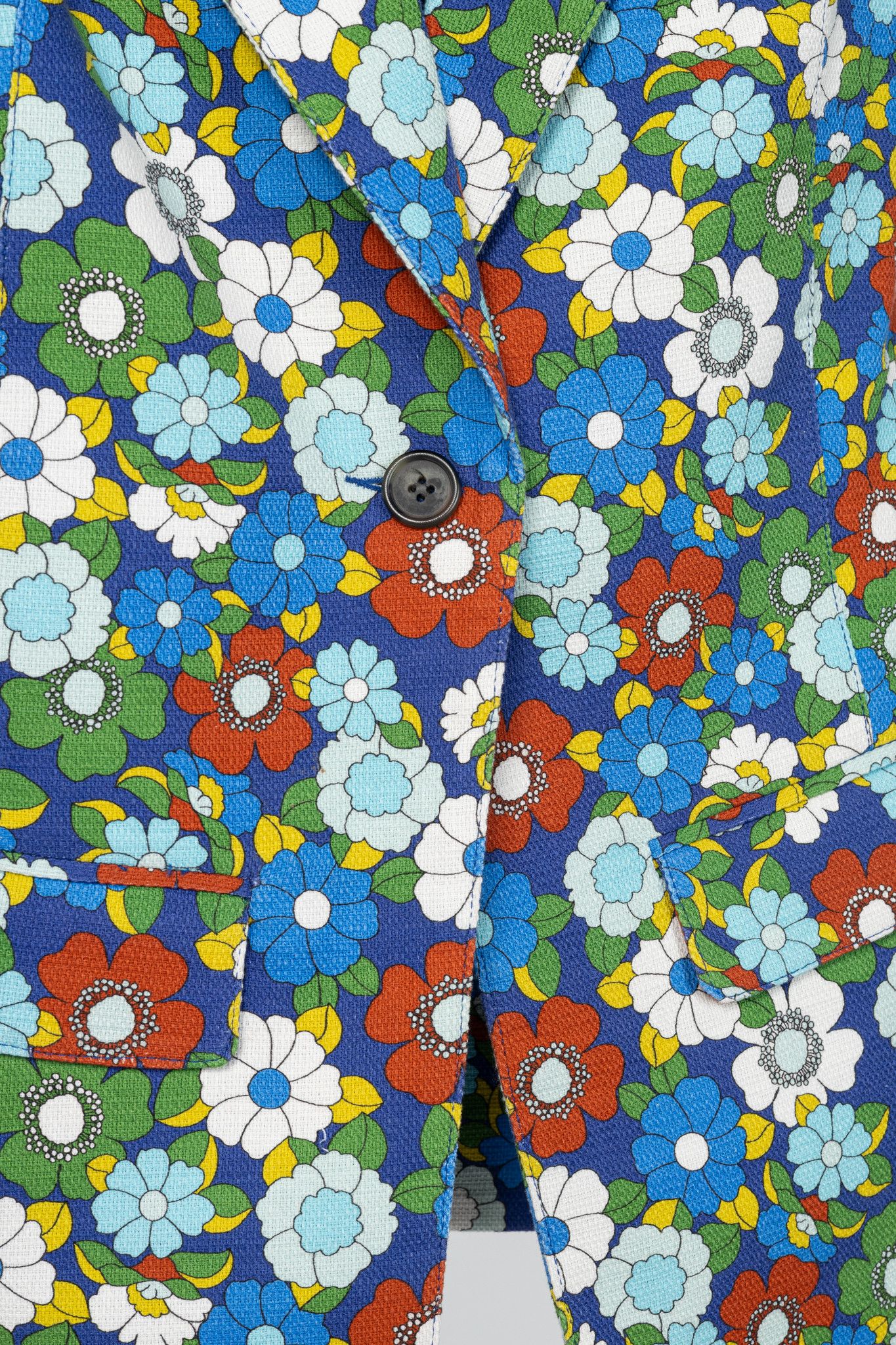 SMYTHE Smythe Cobalt Floral Cotton Three-Quarter-Sleeve Blazer Size XS / US 0-2 / IT 36-38 - 8 Thumbnail