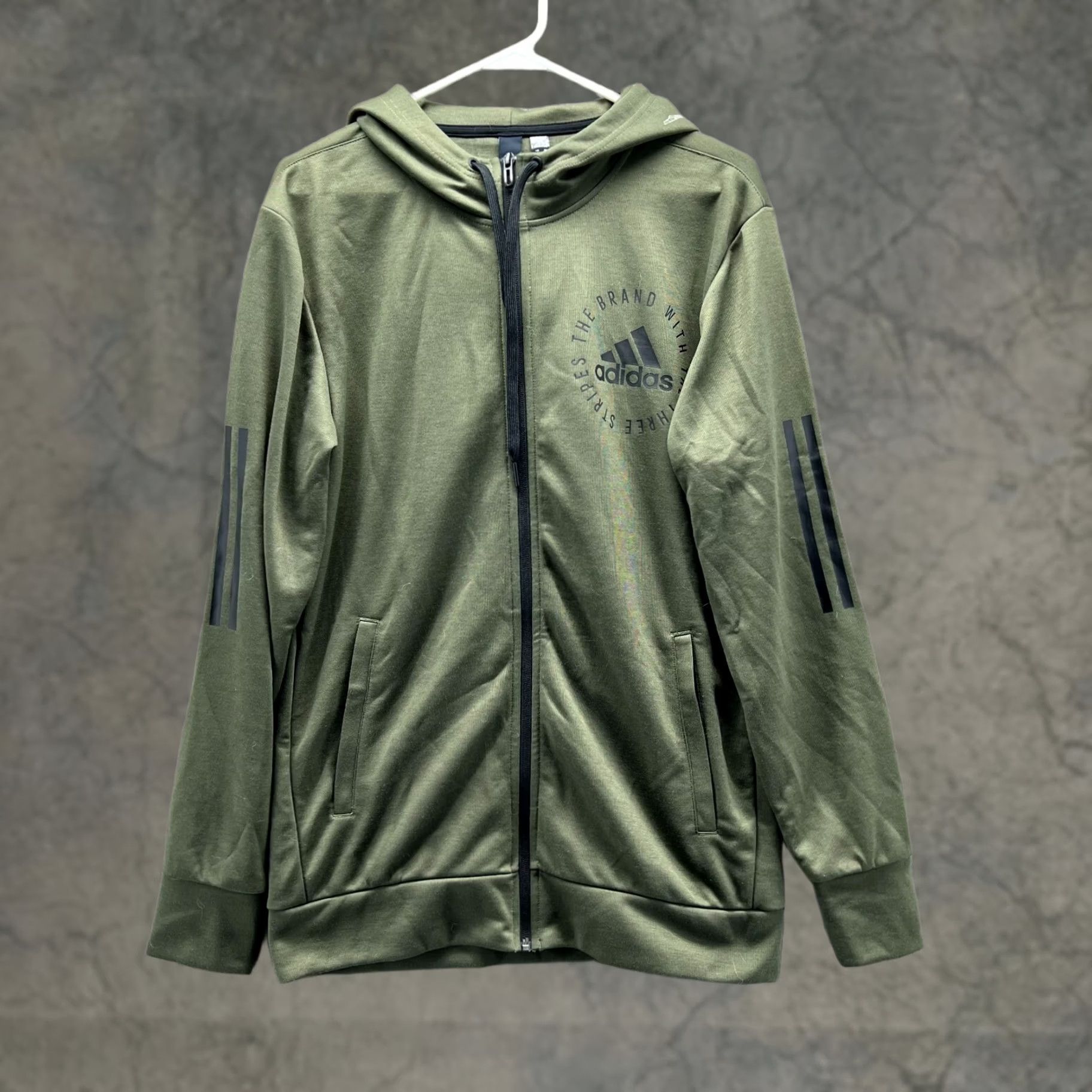 Adidas VINTAGE Adidas Sweater Men Small Olive Green Full Zip Hoodie Trefoil Originals Jacket Shirt Size US S / EU 44-46 / 1 - 1 Thumbnail