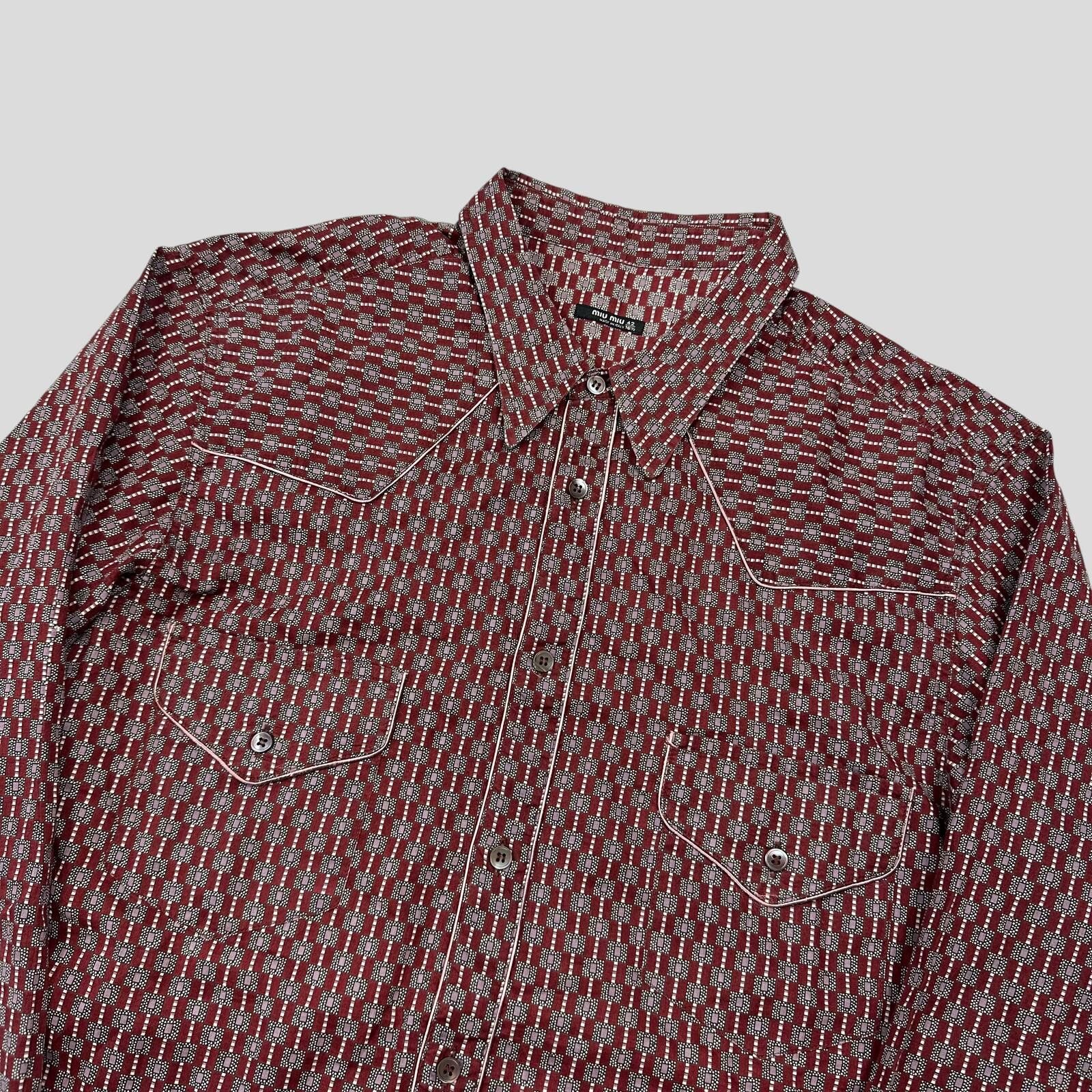 Miu Miu Miu Miu 00’s Western Cowboy Geometric Print Shirt - M/L Size US L / EU 52-54 / 3 - 2 Thumbnail