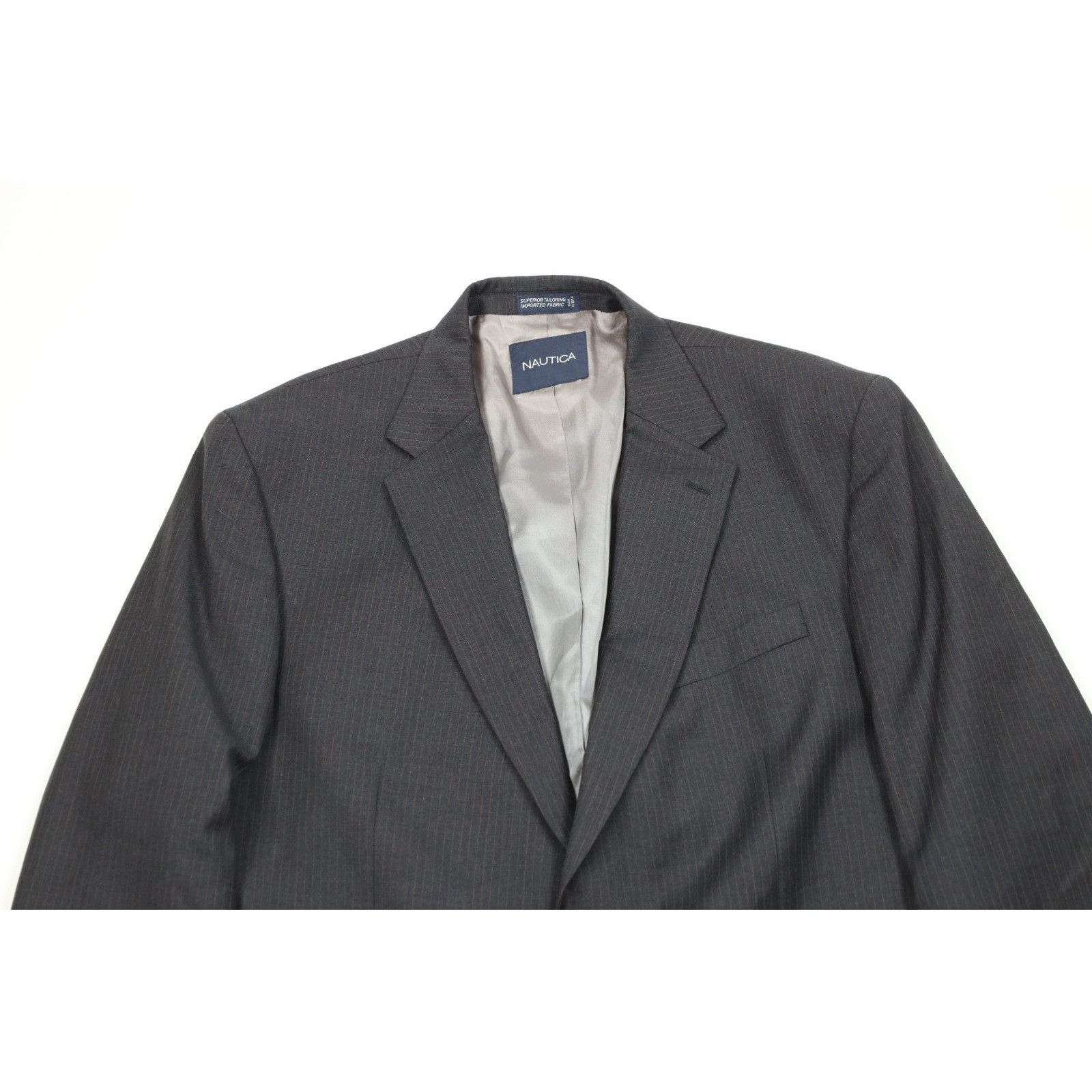 Nautica Vintage Nautica Wool Pinstriped 2 Piece Suit Wedding Size 46L - 3 Thumbnail
